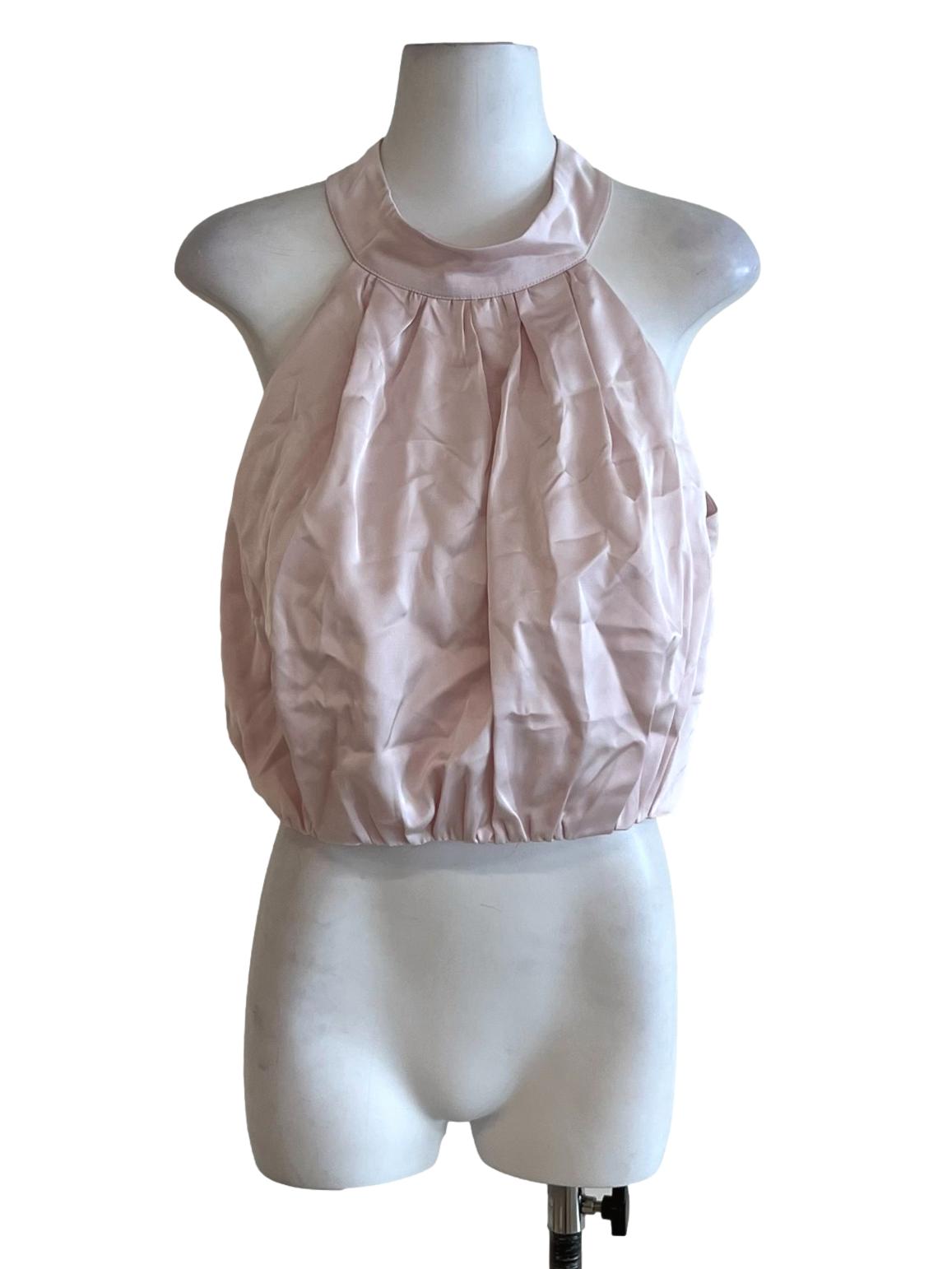 Blush Pink High Collar Sleeveless Top