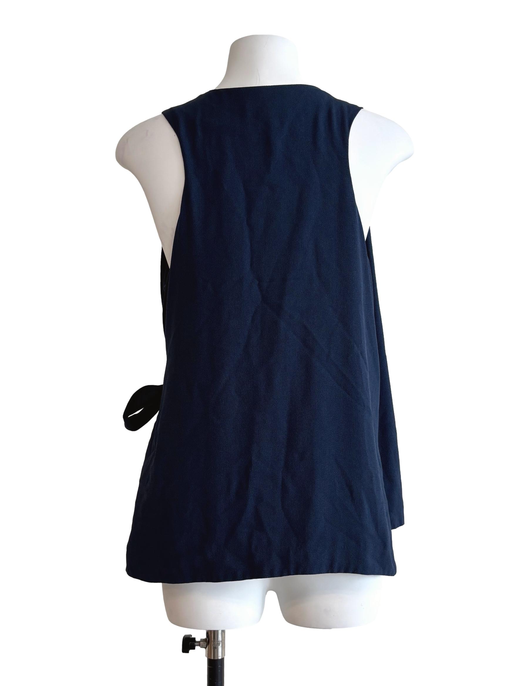 Navy Blue Side Tie Top