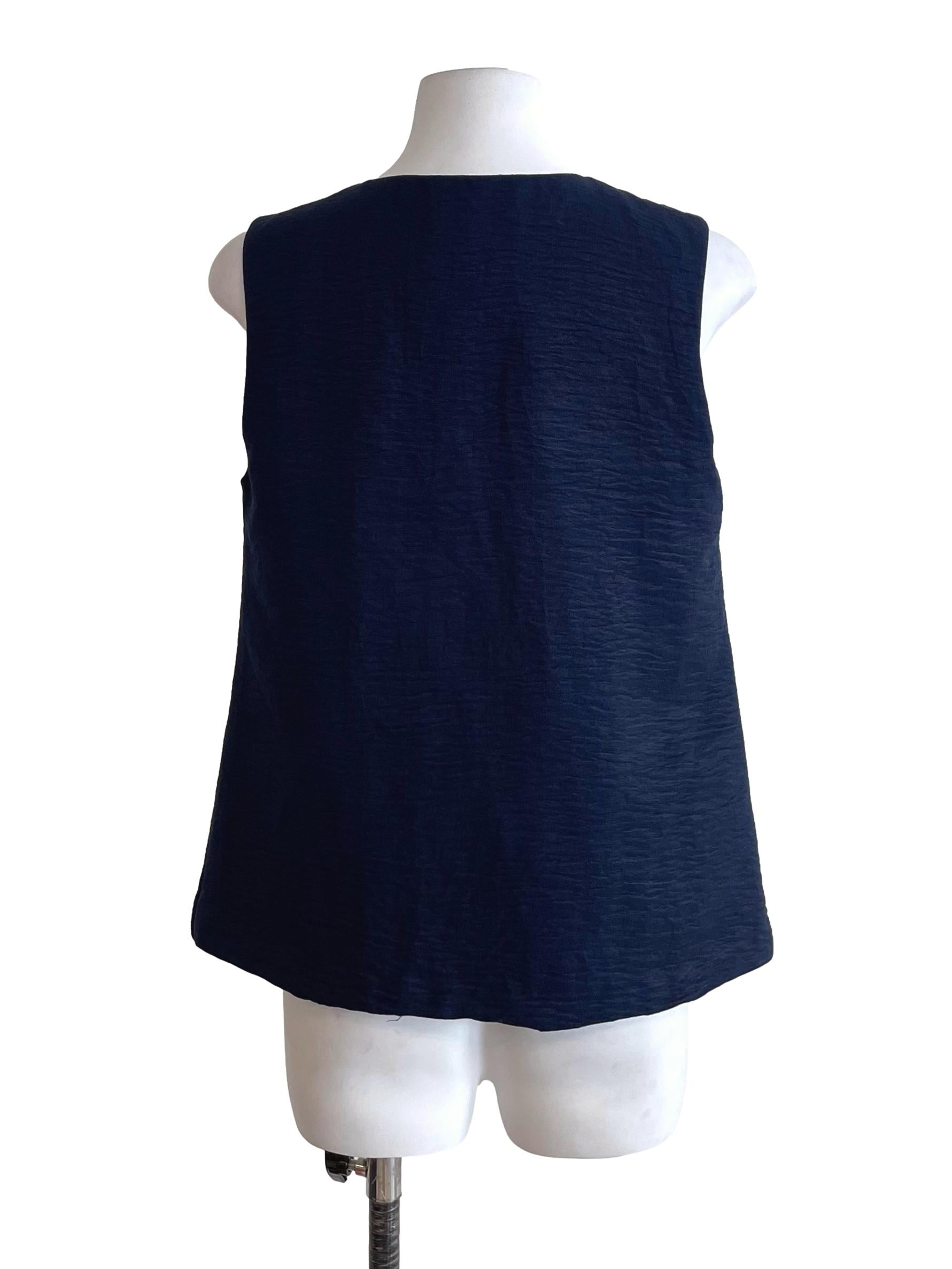 Navy Round Neck A-Line Vest