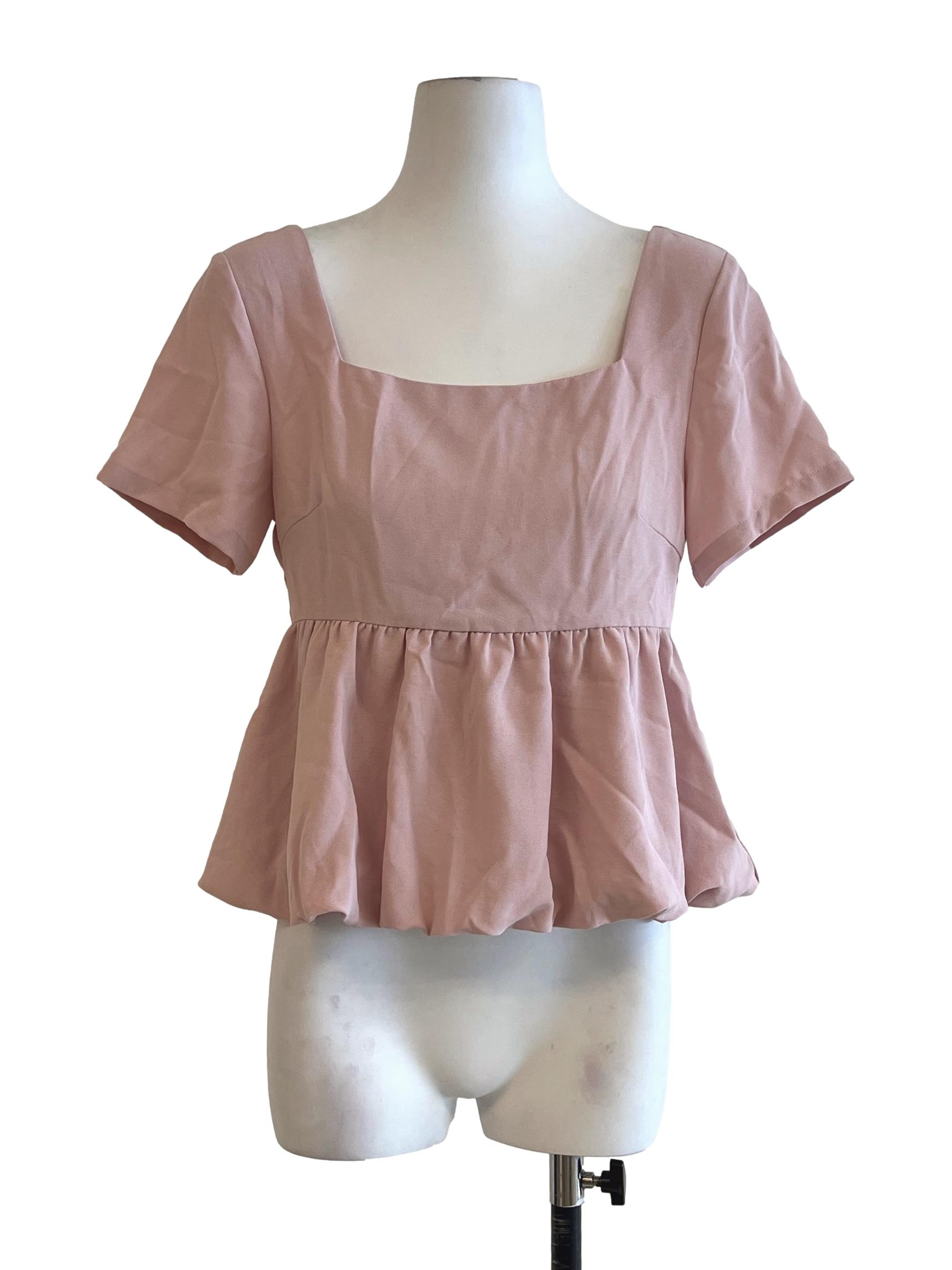 Salmon Pink Straight Across Top