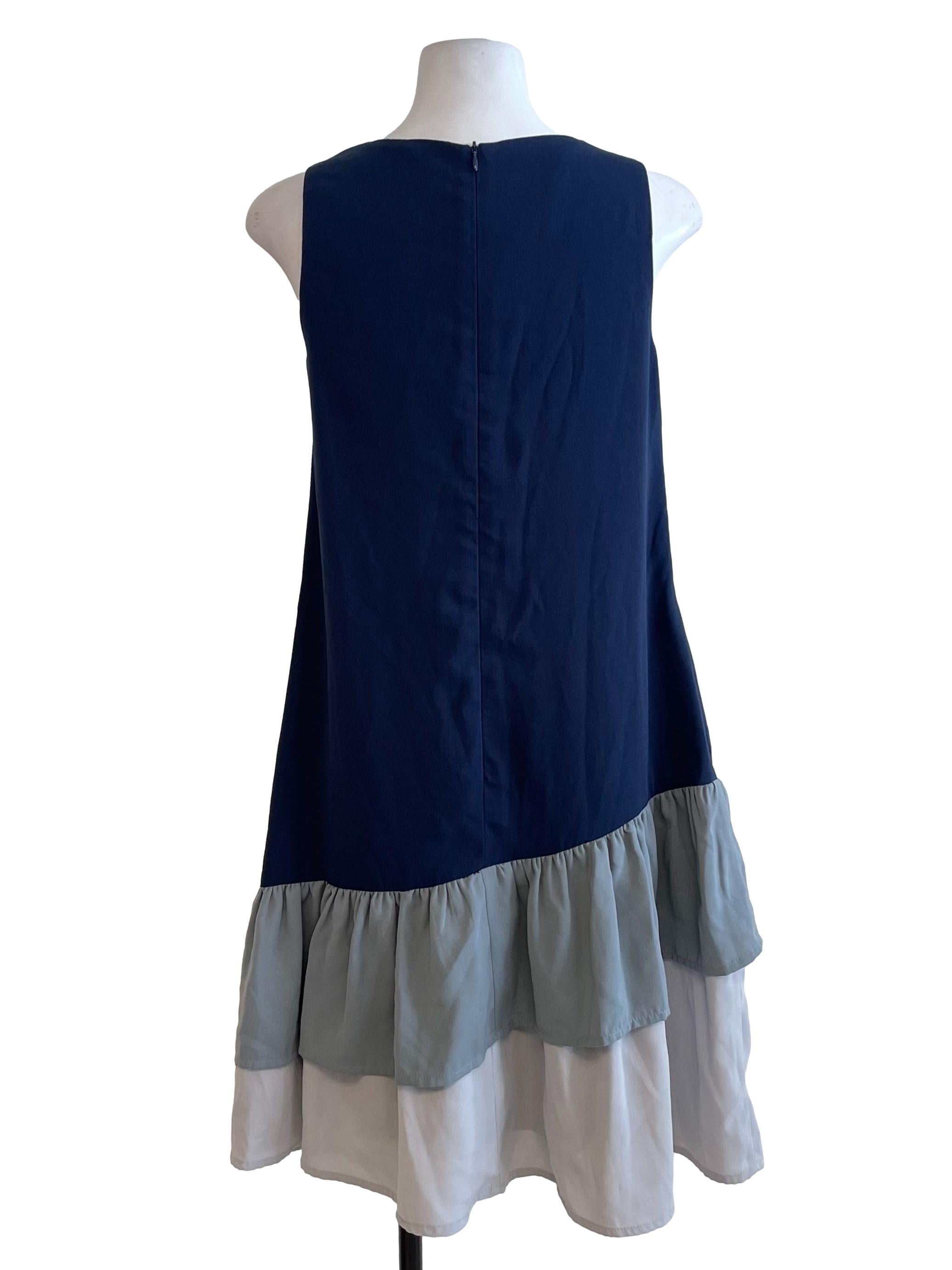Navy Layered Sleeveless Dress