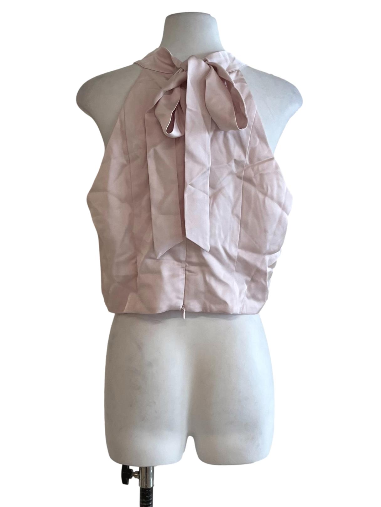 Blush Pink High Collar Sleeveless Top