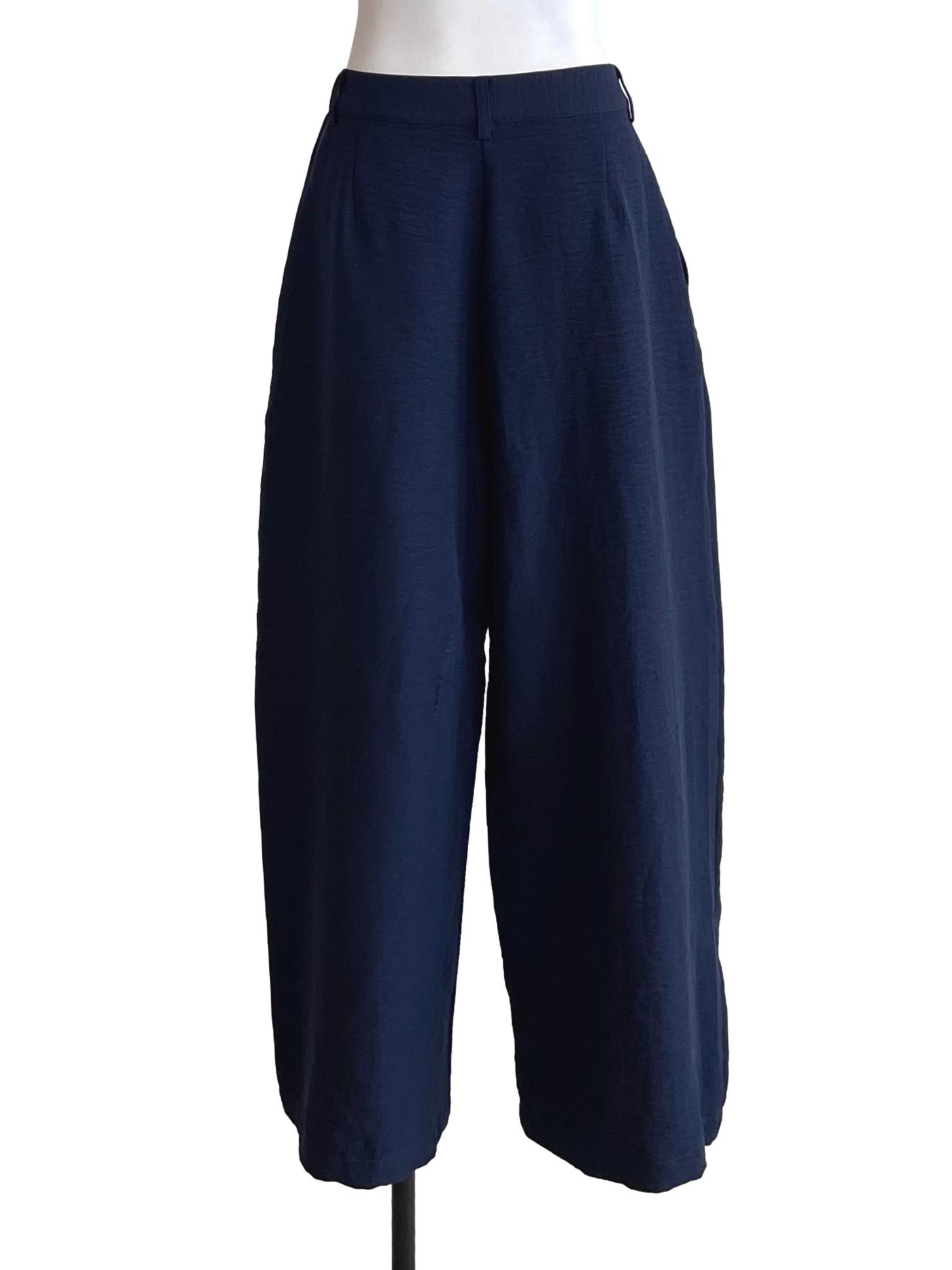 Navy Pleated Formal Pants