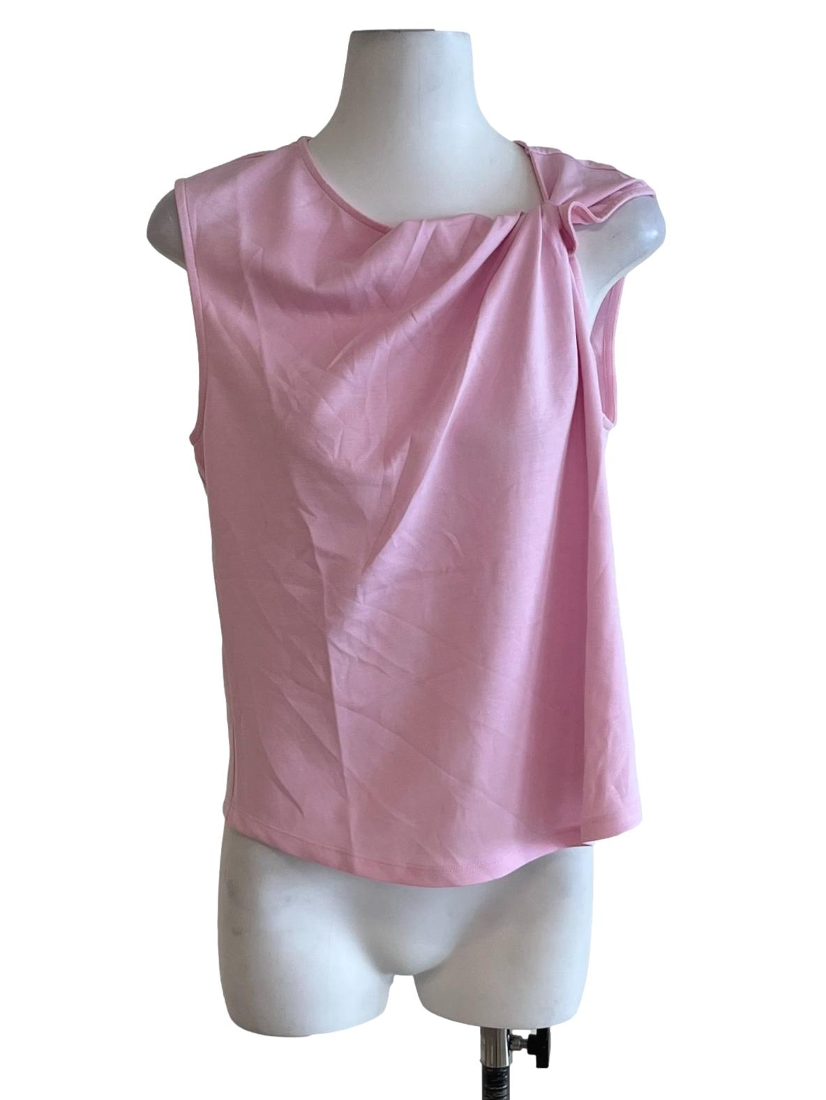 Rose Pink Jewel Neckline Sleeveless Top