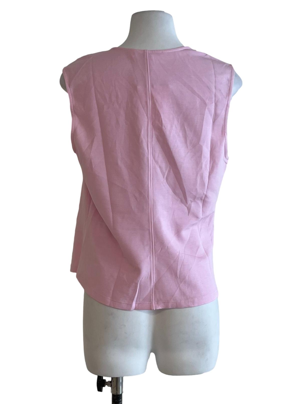Rose Pink Jewel Neckline Sleeveless Top