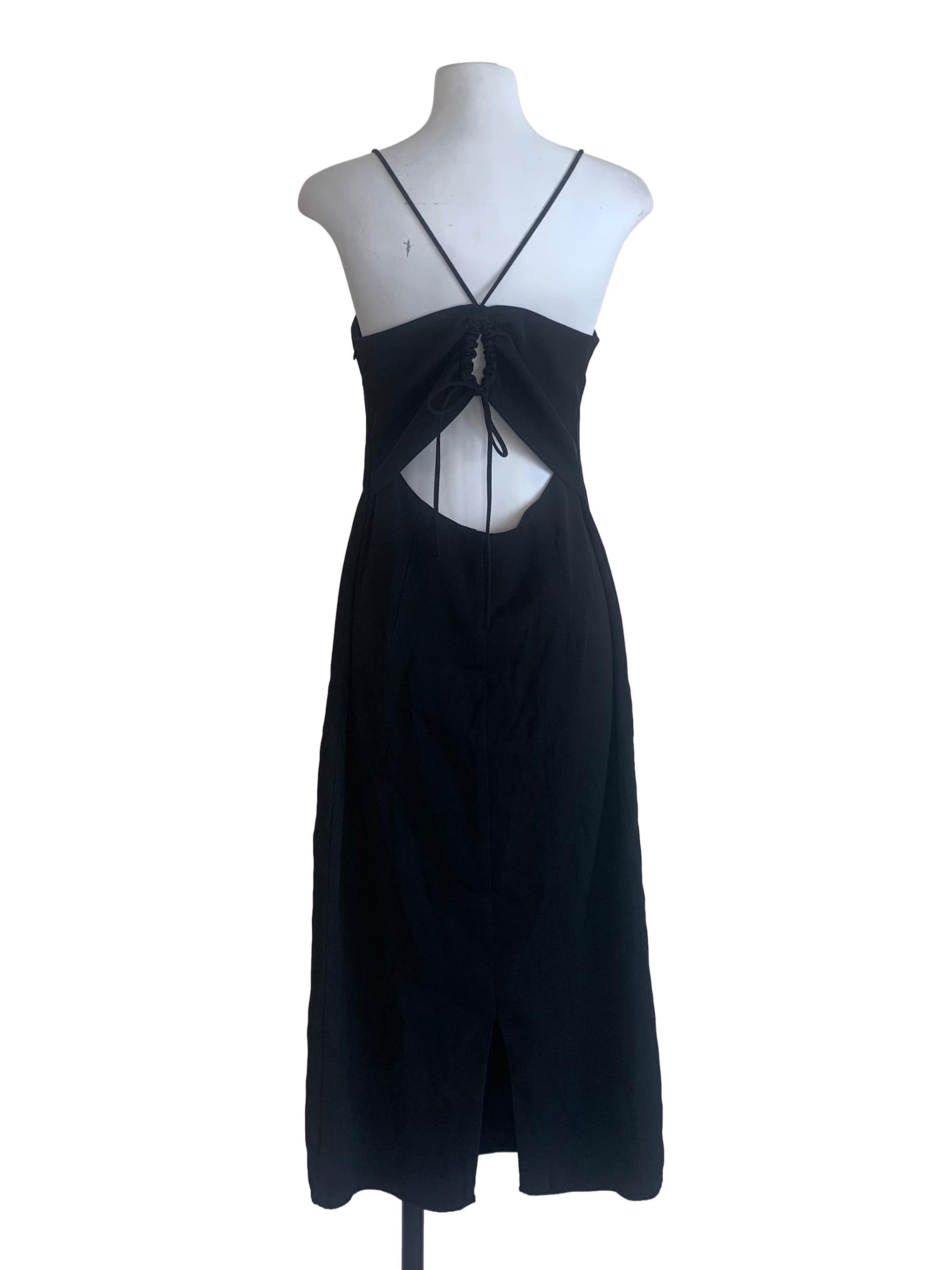 Crow Black Spaghetti Strap Dress