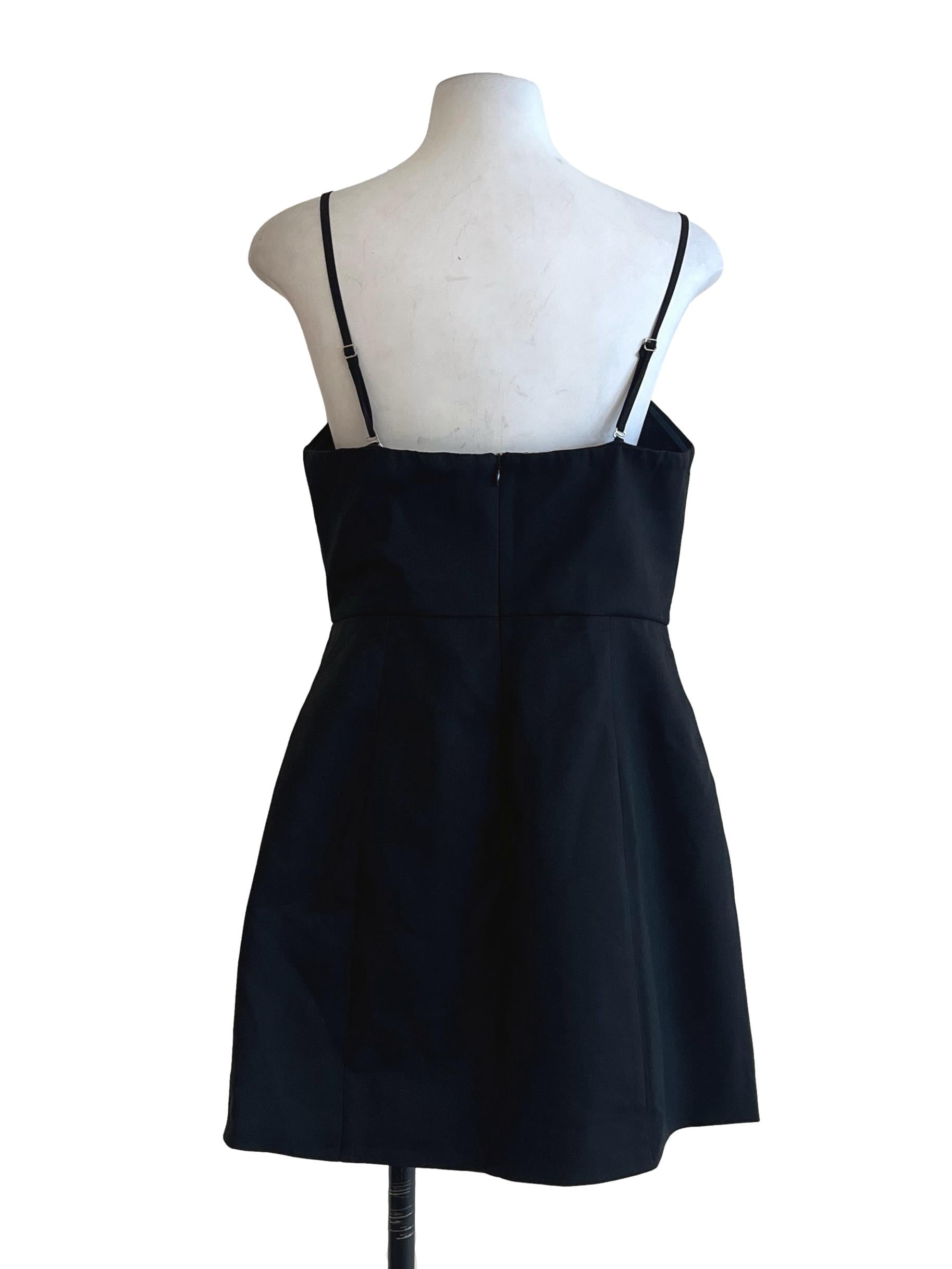Jet Black Spaghetti Strap Sleeveless Dress