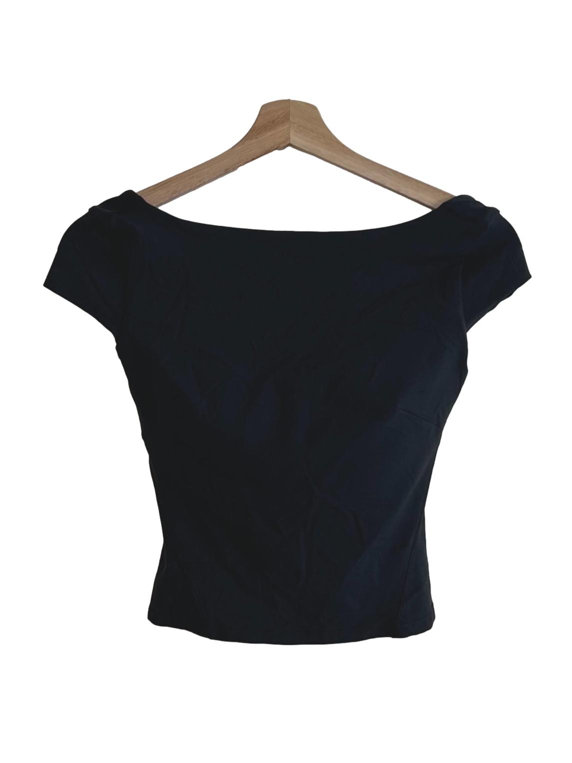 Onyx Black Boat Neck Top