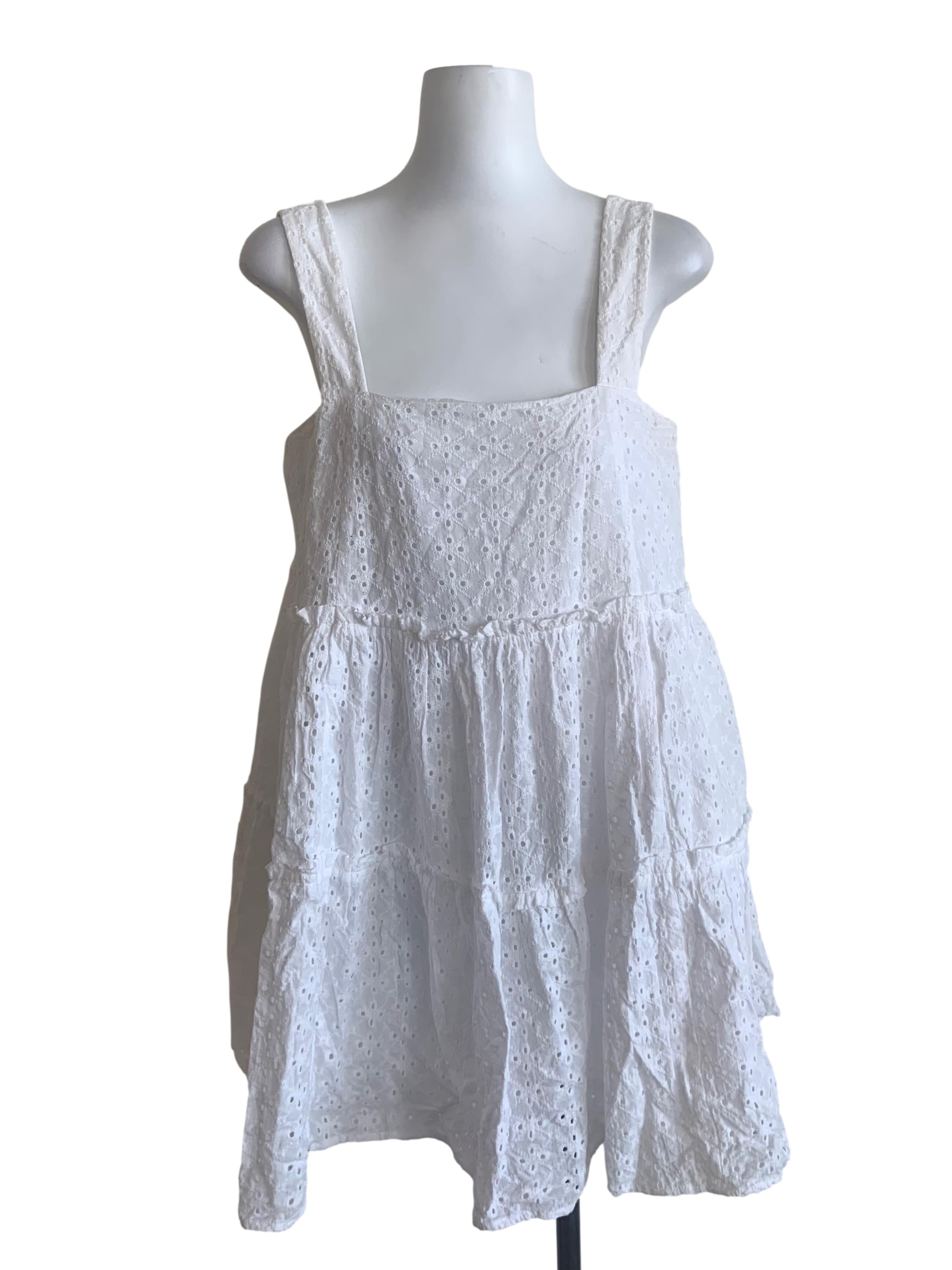 Powder White Eyelet Dress