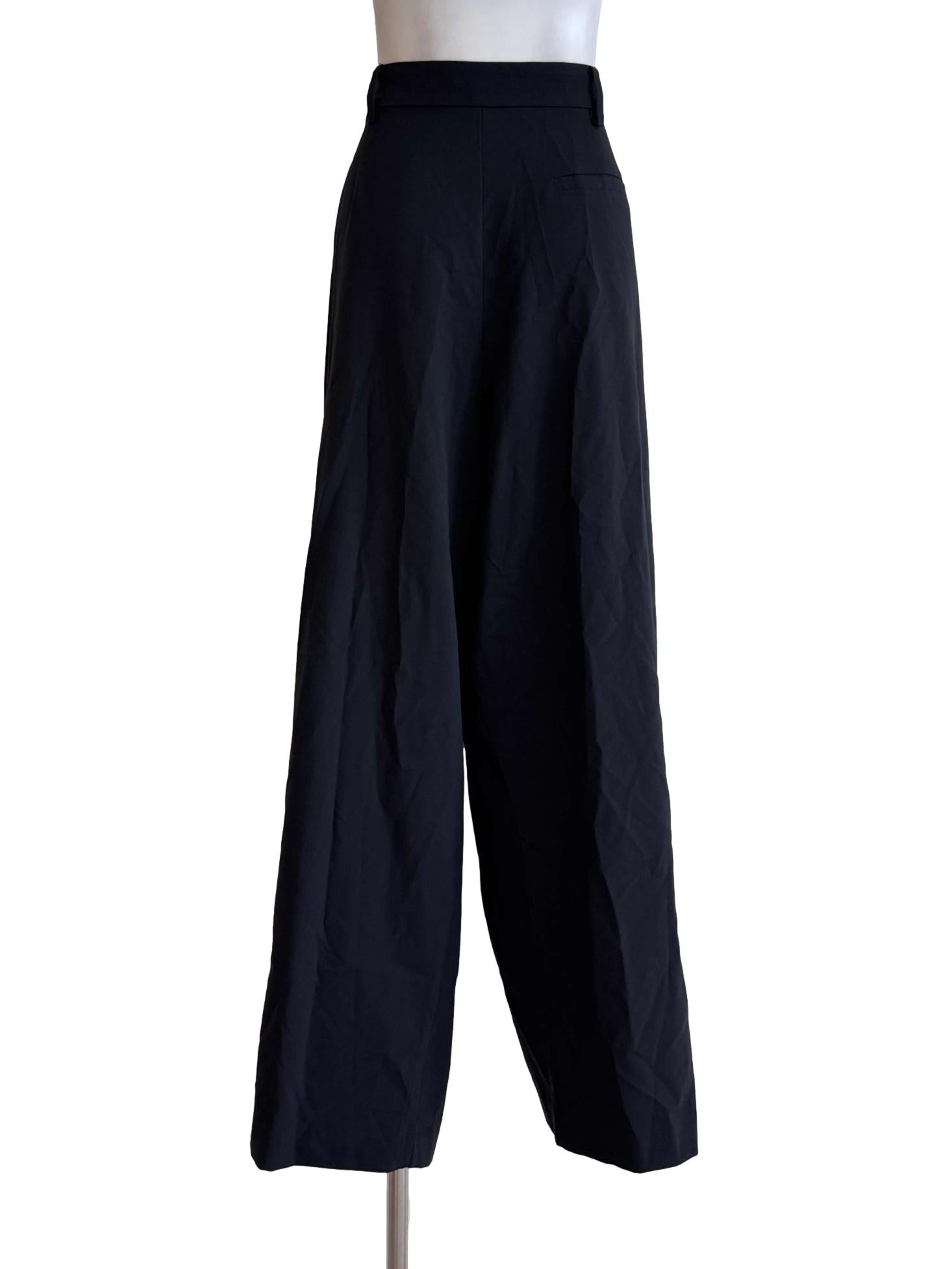 Black Relaxed Wide-Leg Pants