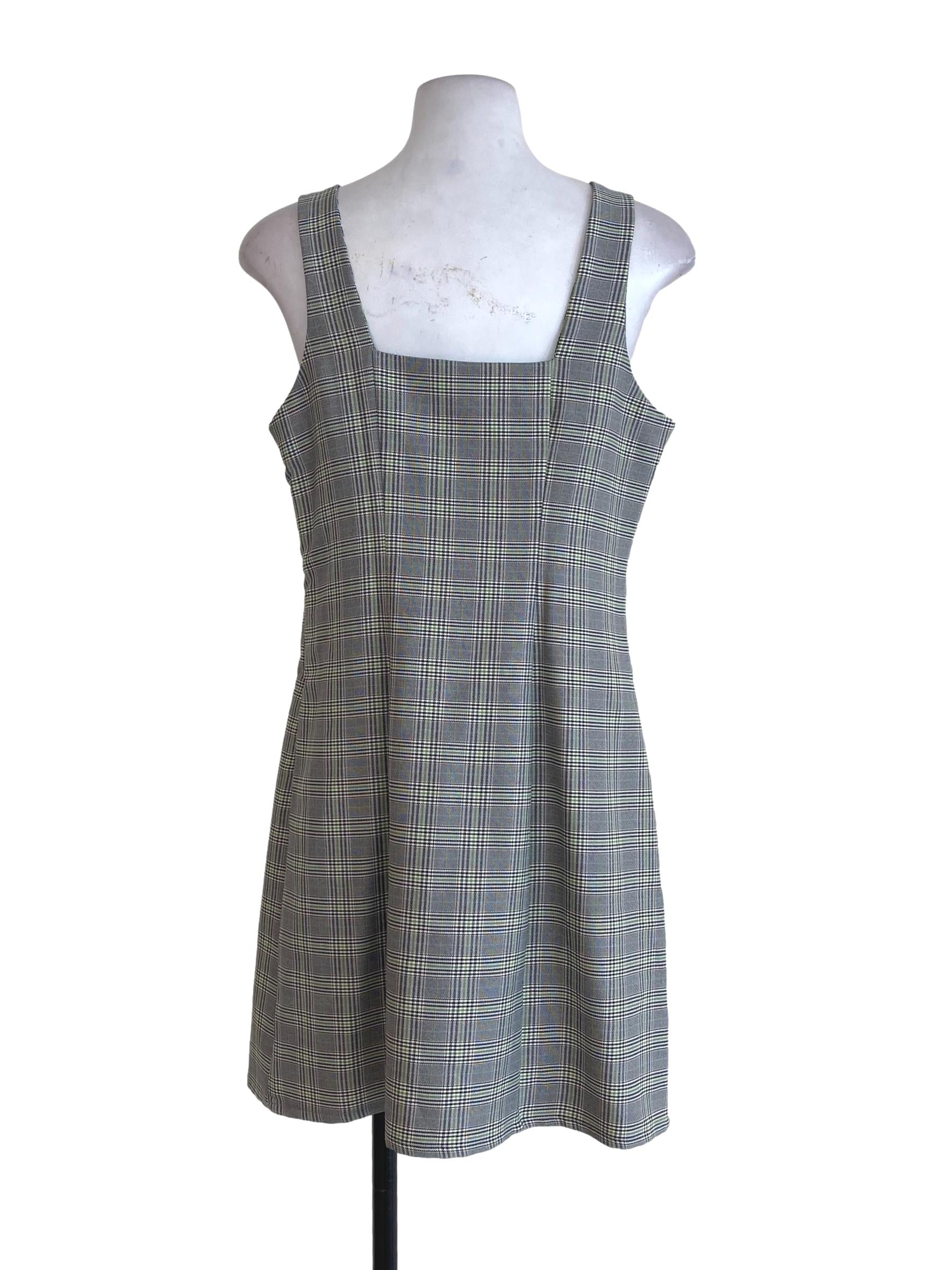 Black Tartan Shift Dress