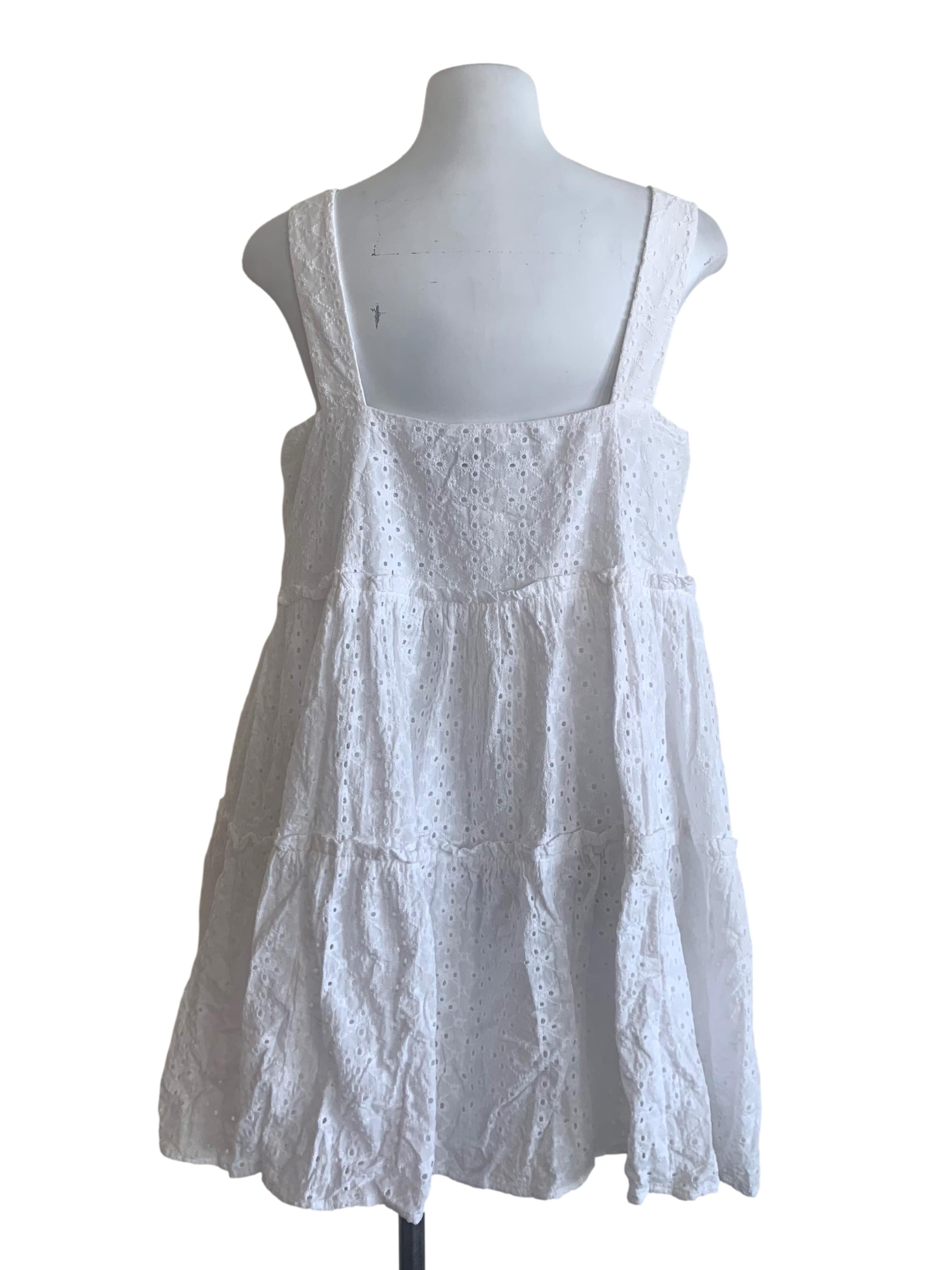 Powder White Eyelet Dress