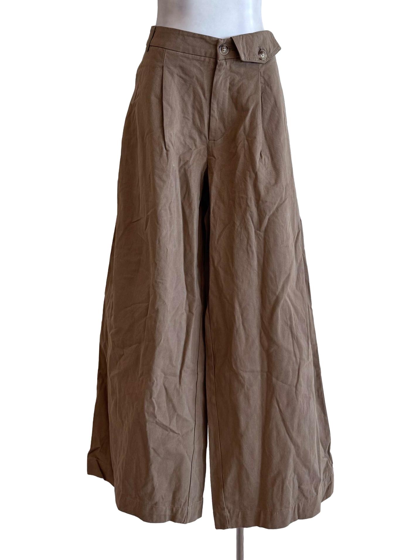 Taupe Brown High-Waist Wide-Leg Pants