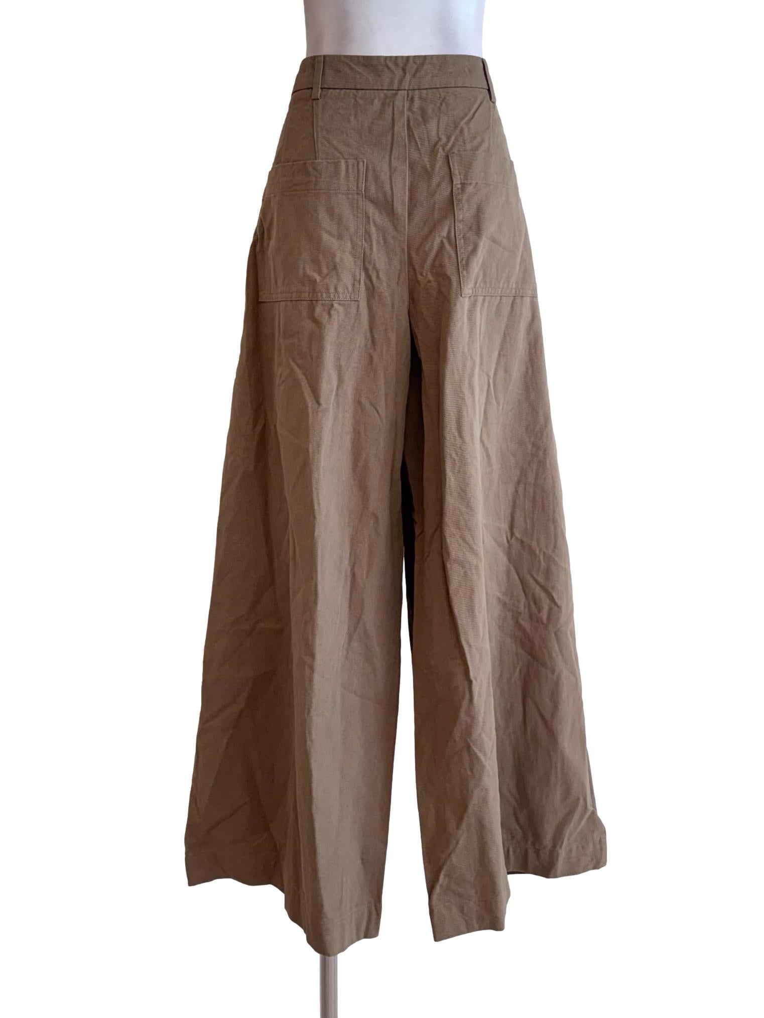 Taupe Brown High-Waist Wide-Leg Pants