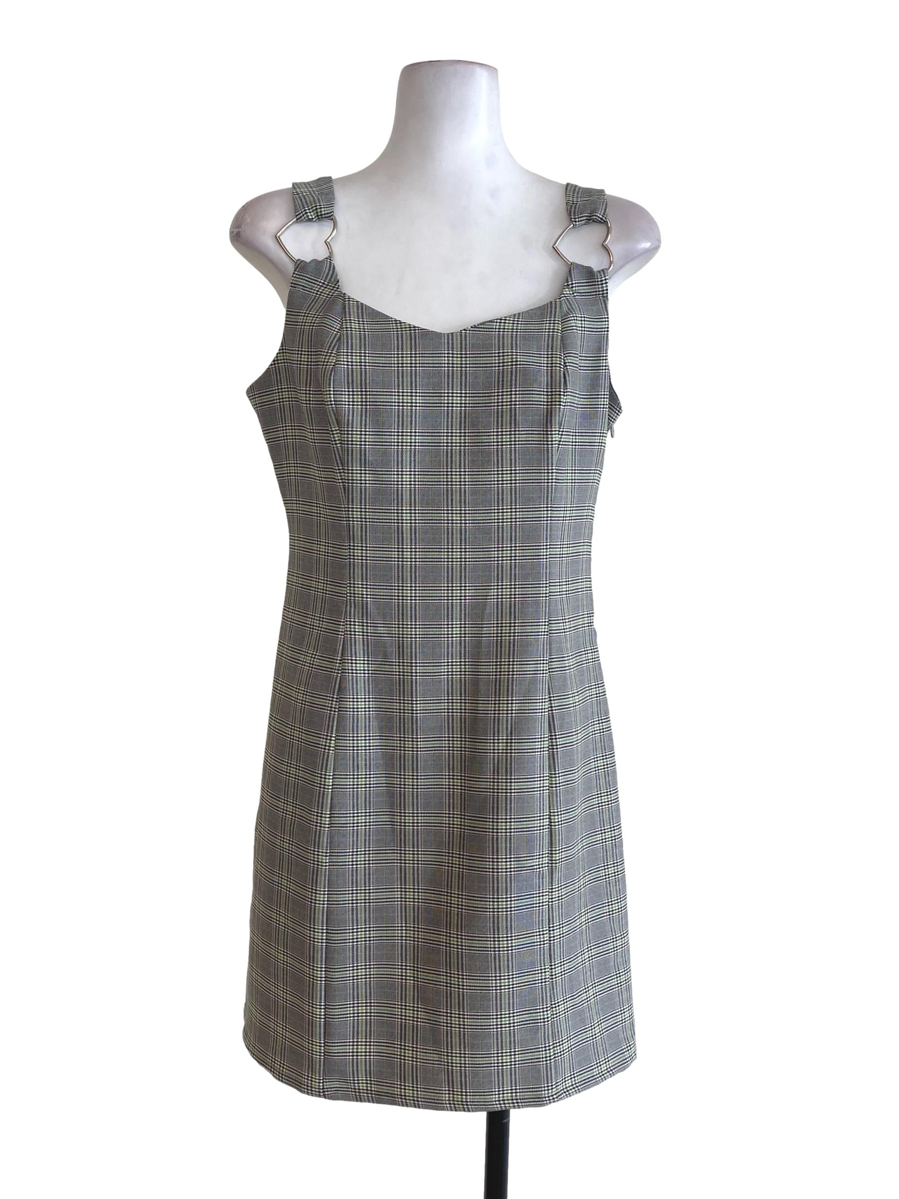 Black Tartan Shift Dress
