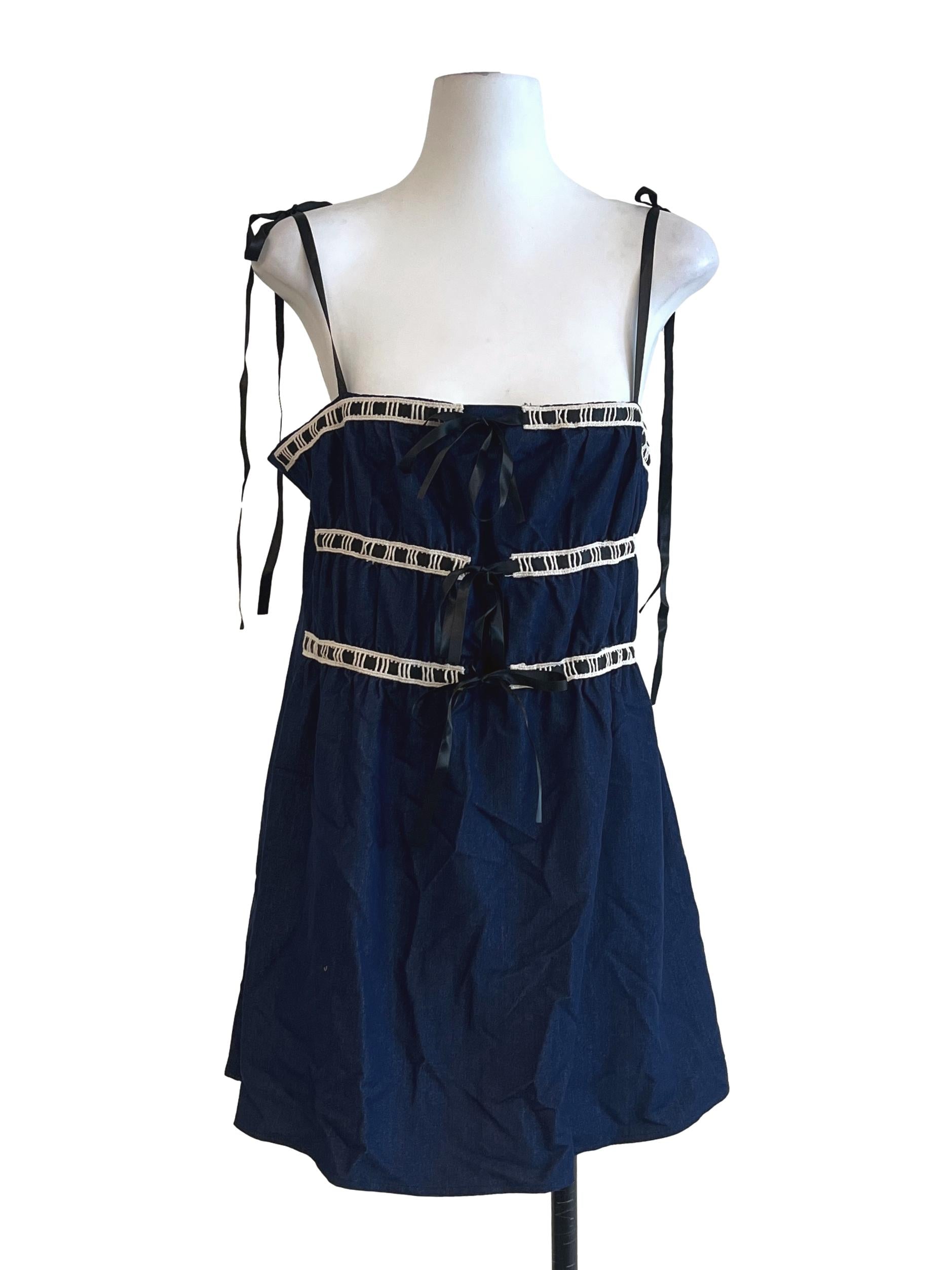 Indigo Blue Straight Across Sleeveless Dress YHF
