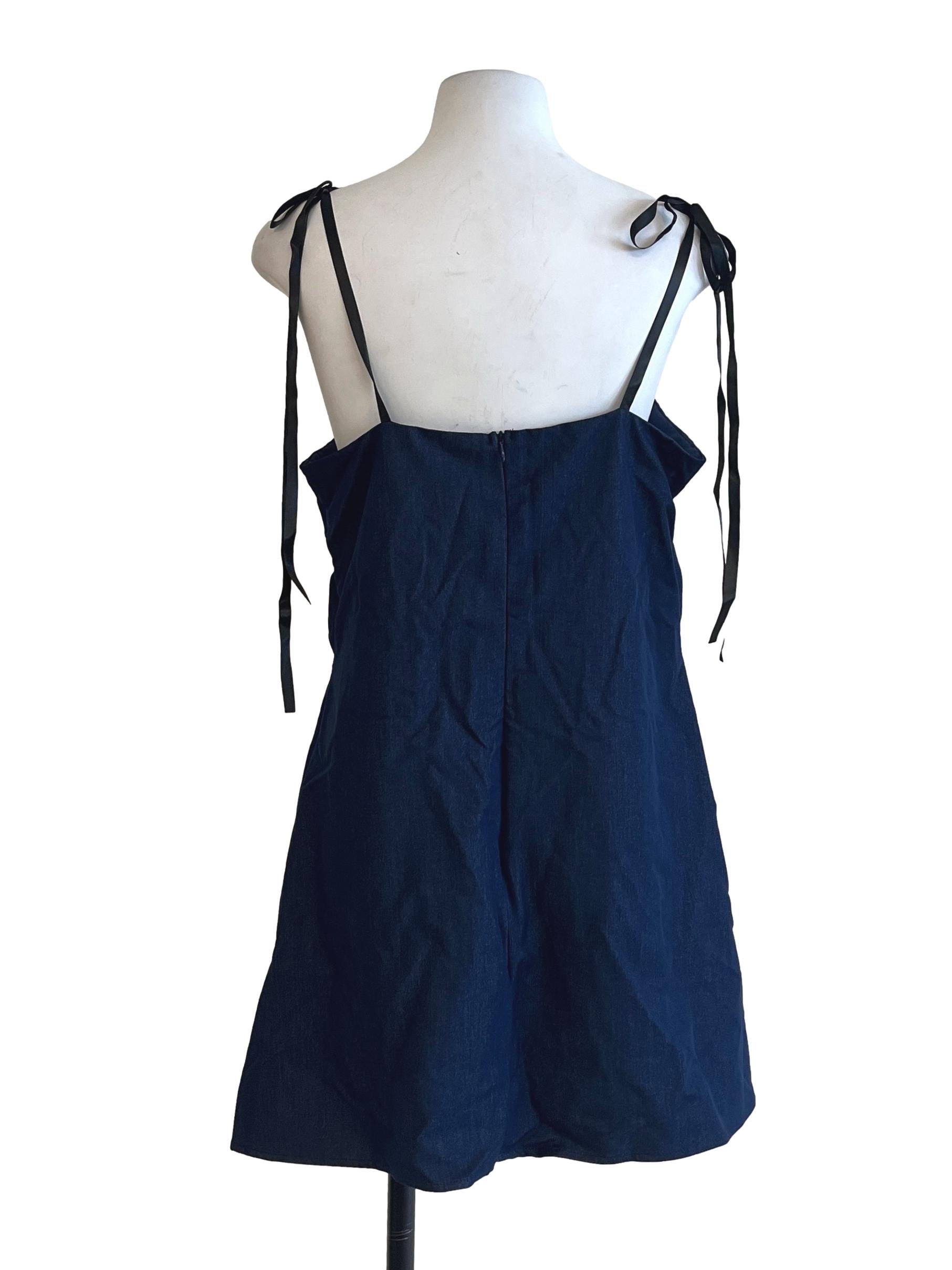 Indigo Blue Straight Across Sleeveless Dress YHF