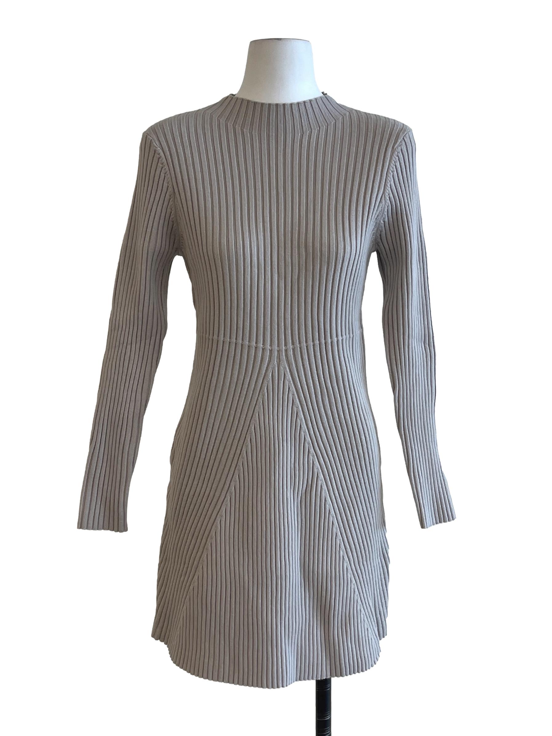 Cloud Grey Bodycon Long Sleeve Dress