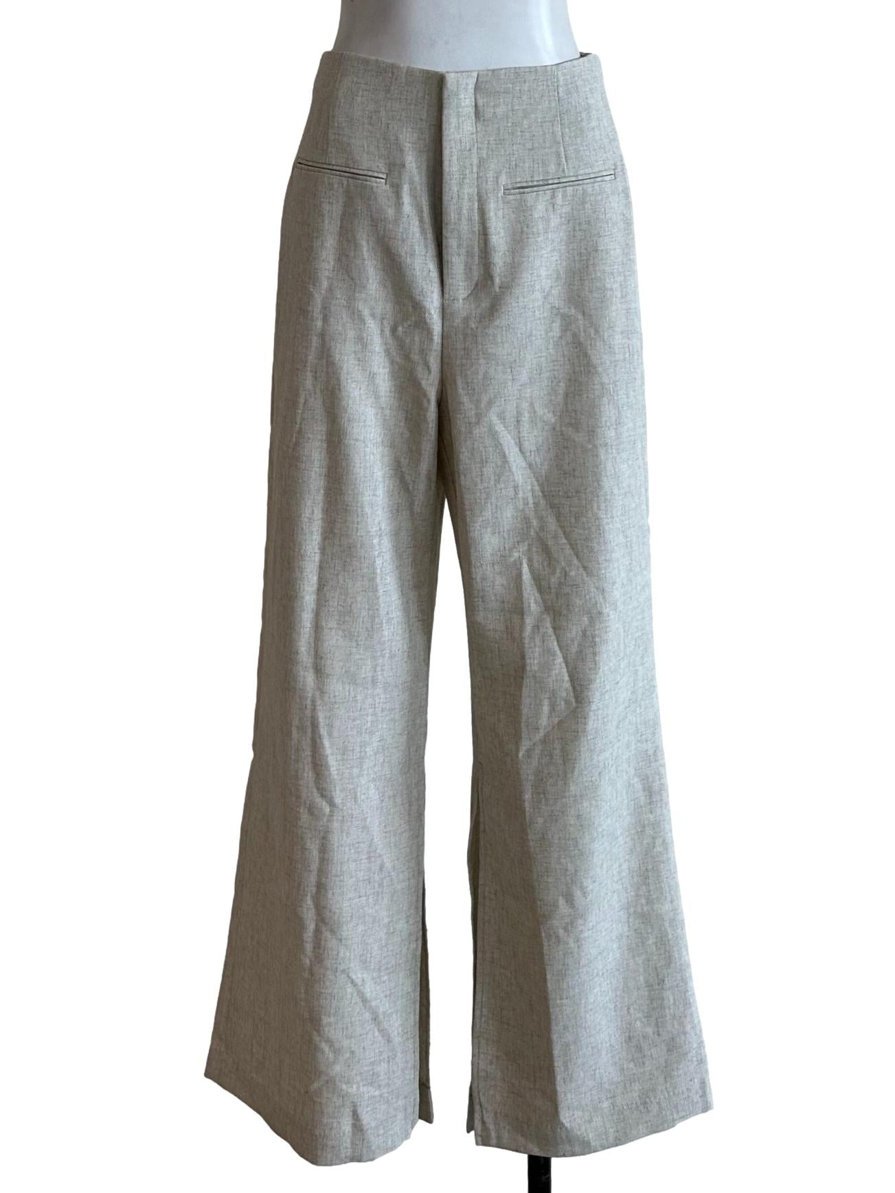 Beige Heather Slits Pants