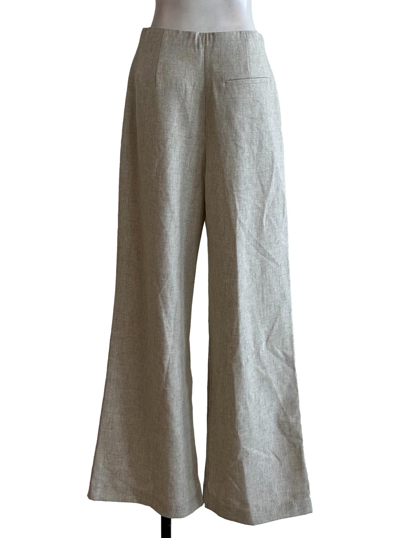Beige Heather Slits Pants