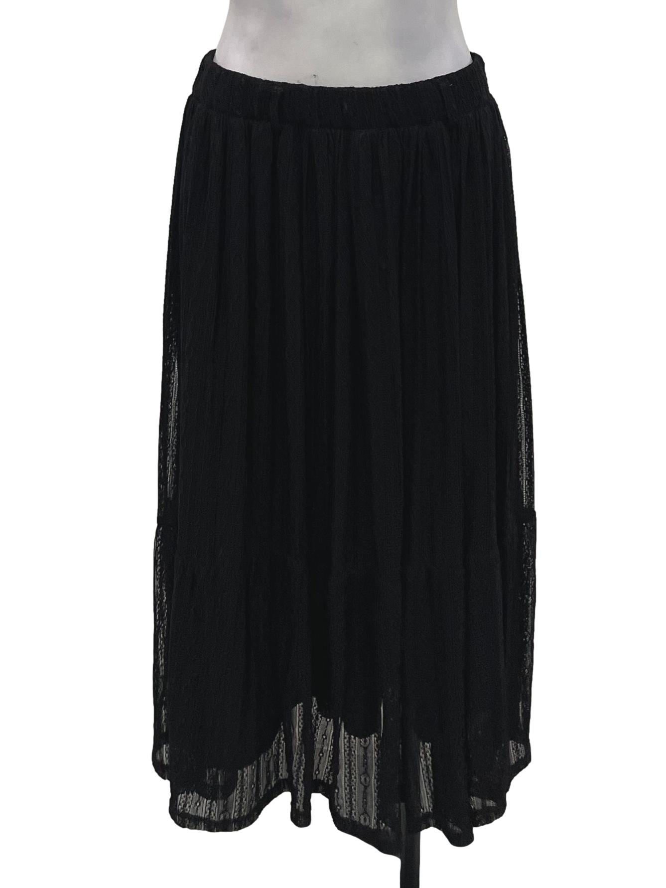 Your Sew Mate Black Lace Midi Skirt