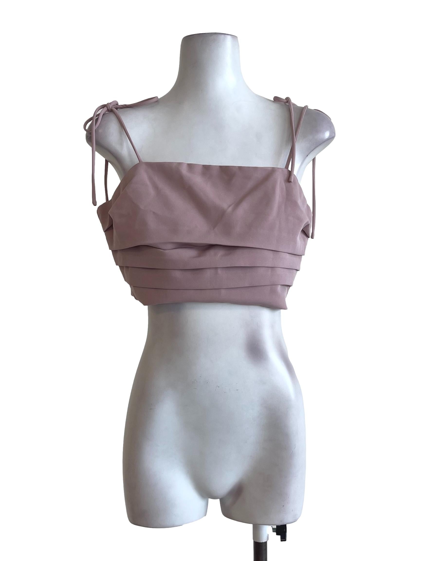 Rose Pink Pleated Top