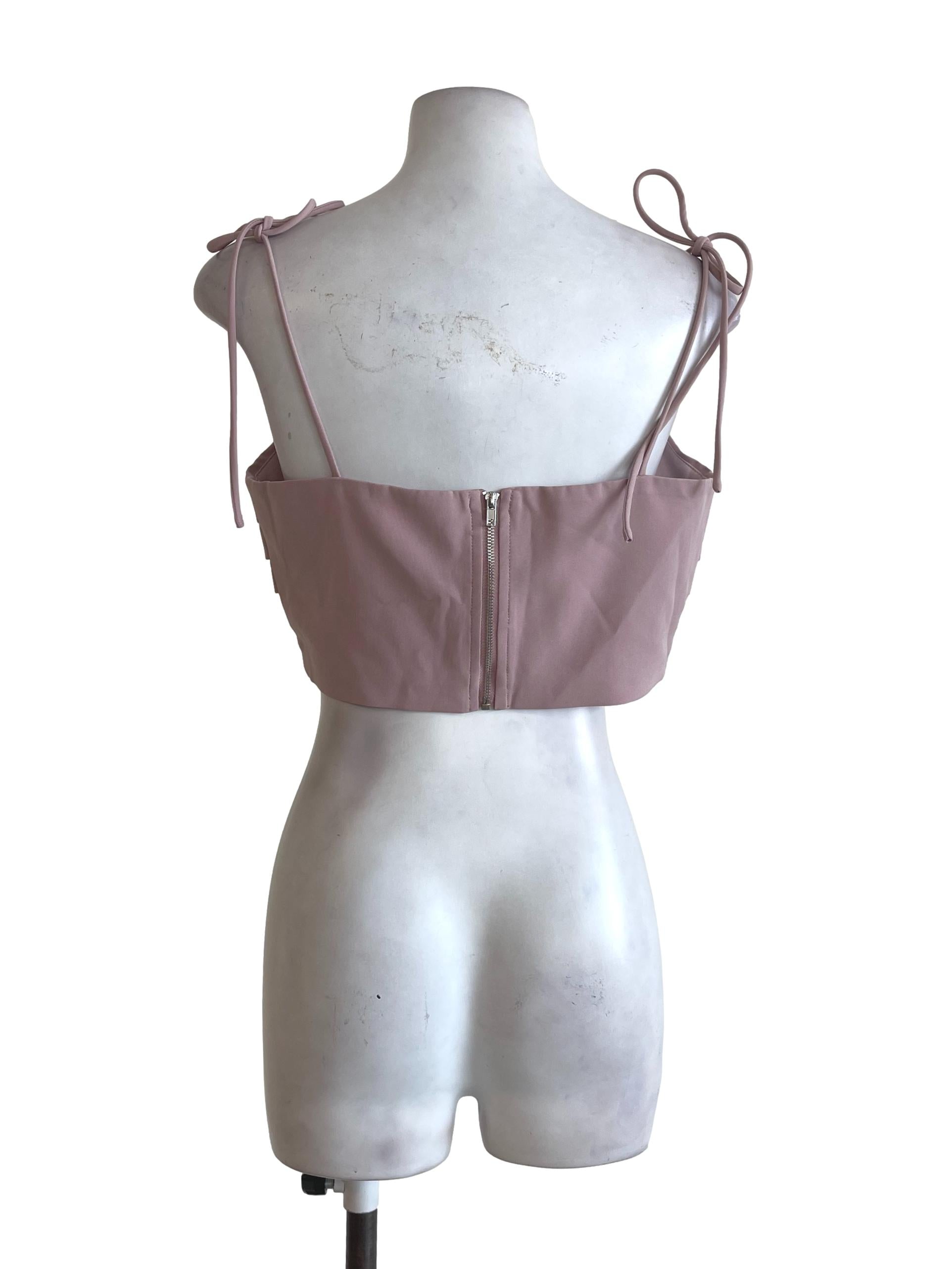 Rose Pink Pleated Top