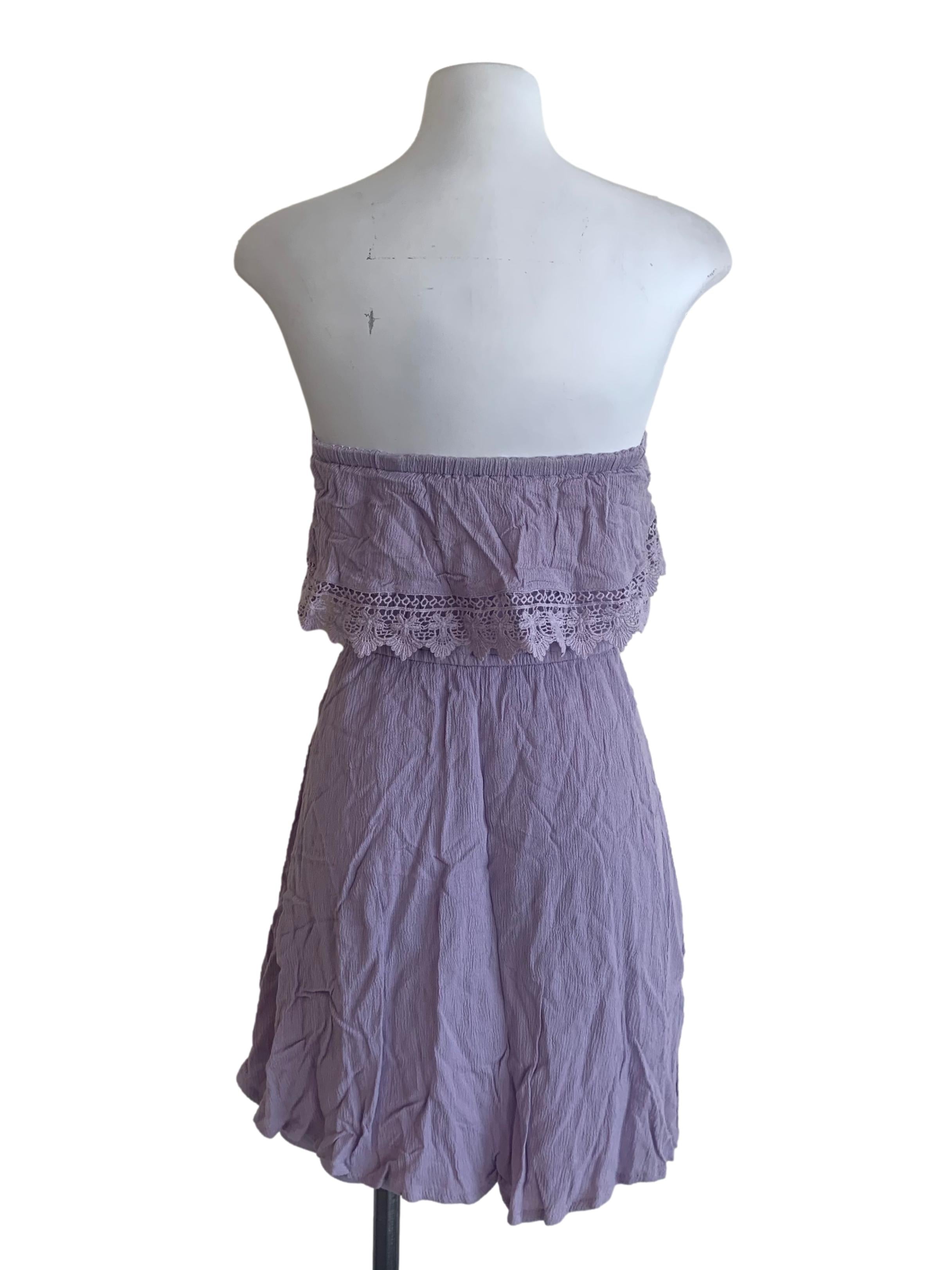Heather Purple Strapless Dress