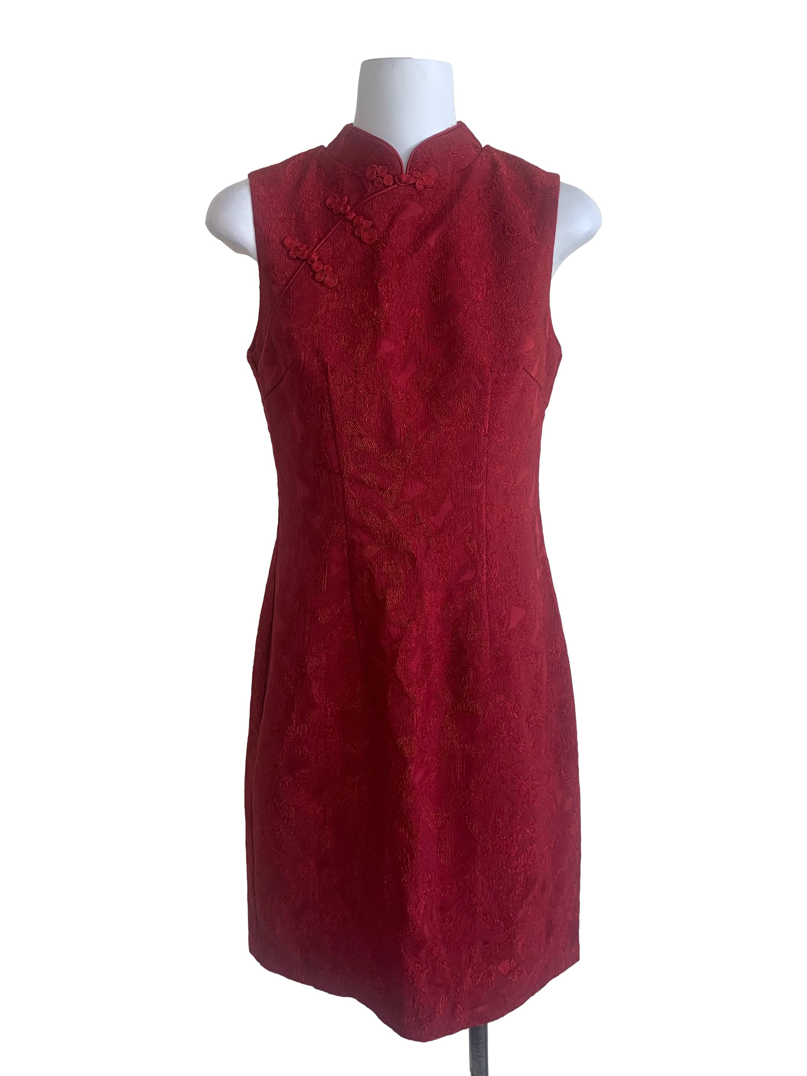 Sangria Red Cheongsam Dress