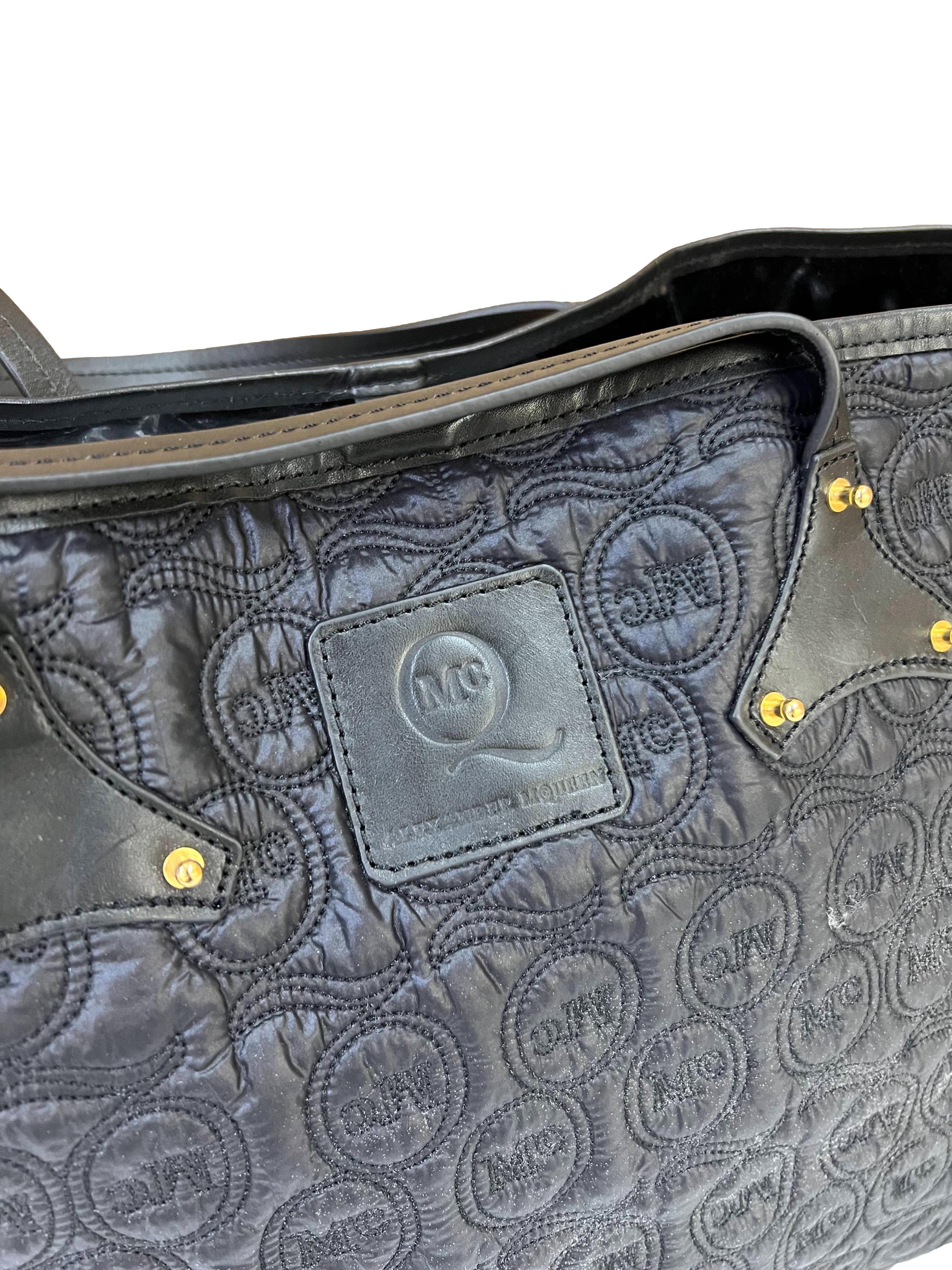 Black Leather Large Shoulder Bag CSN