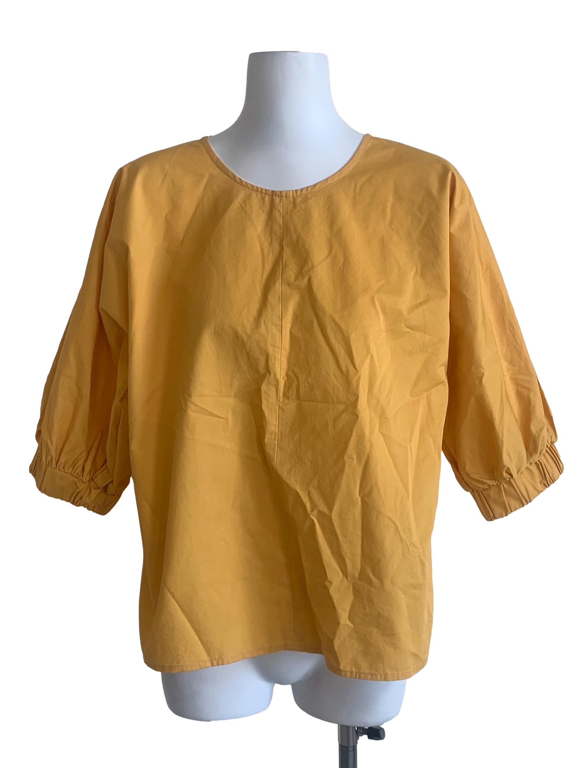 Tuscan Sun Yellow Bishop Sleeves Top