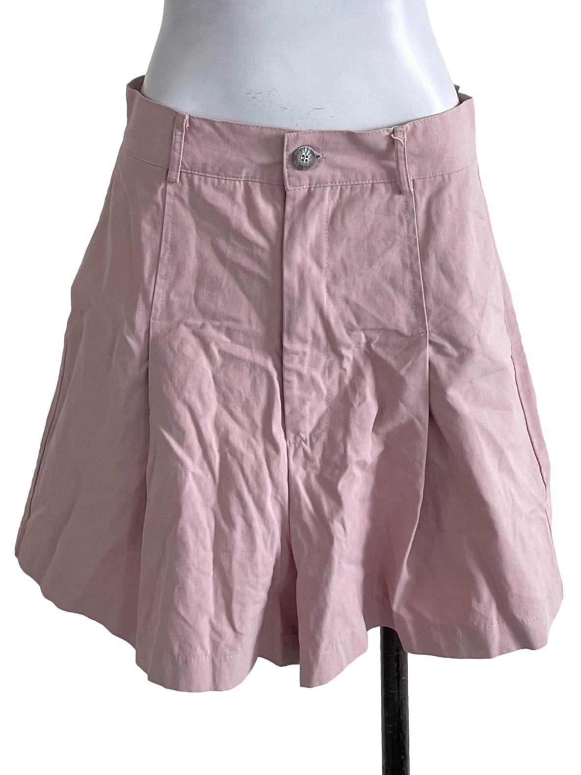 Crepe Pink Pleated Shorts
