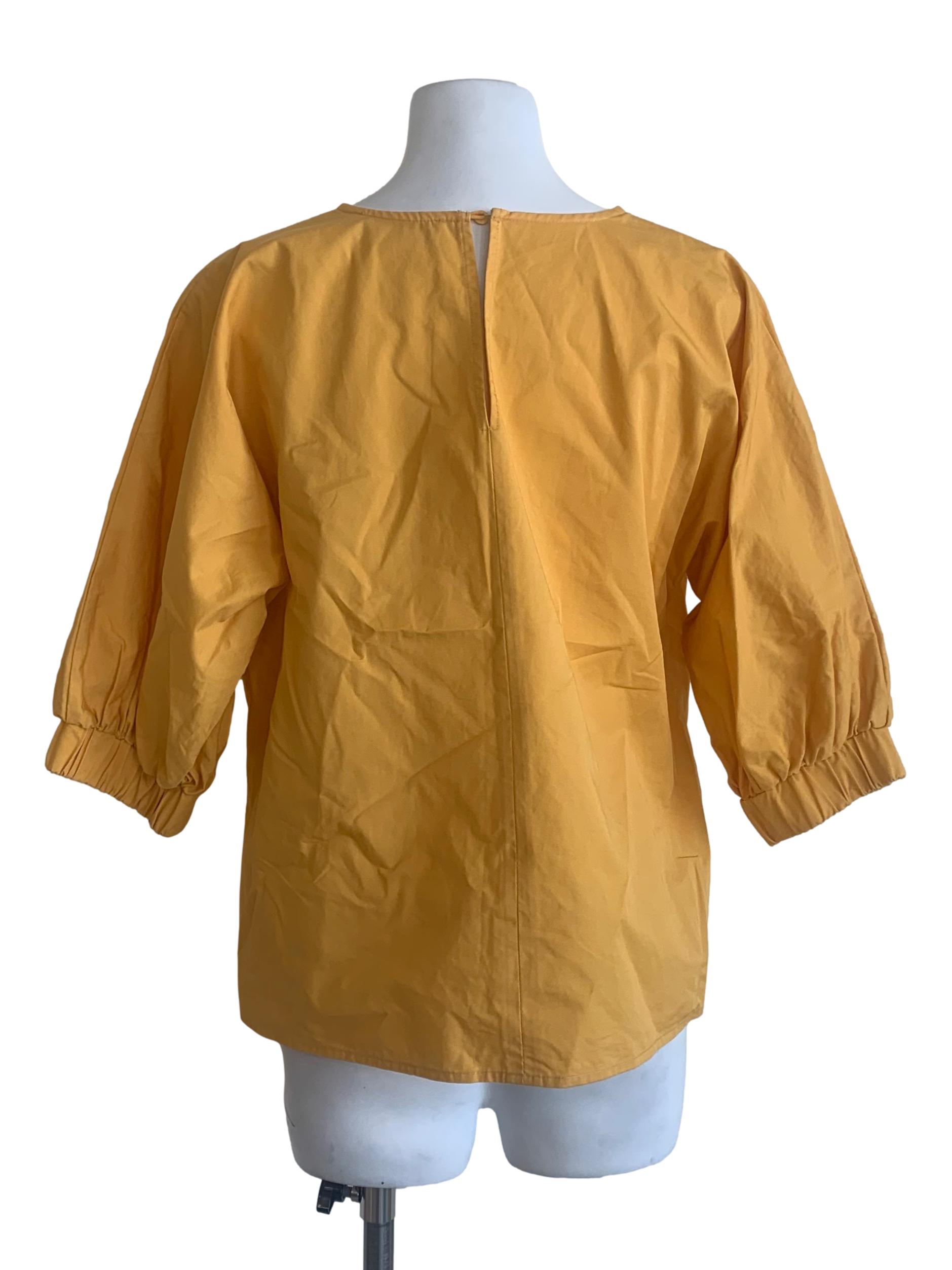 Tuscan Sun Yellow Bishop Sleeves Top