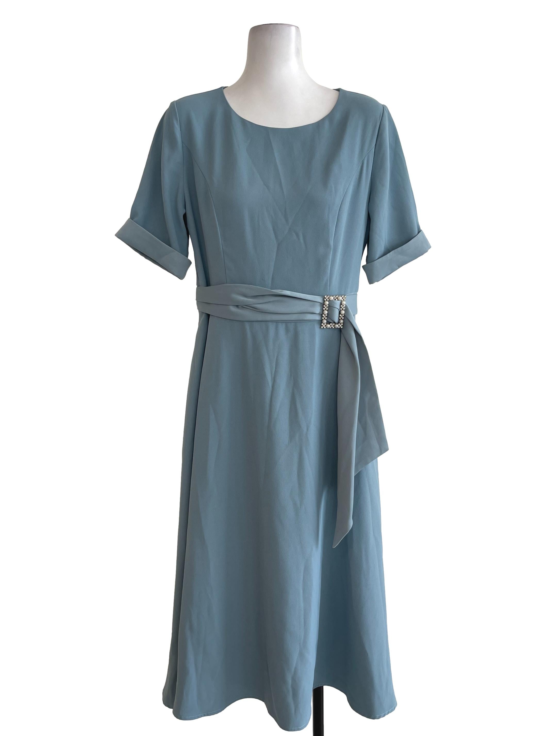 Dark Turqoise Buckled Dress