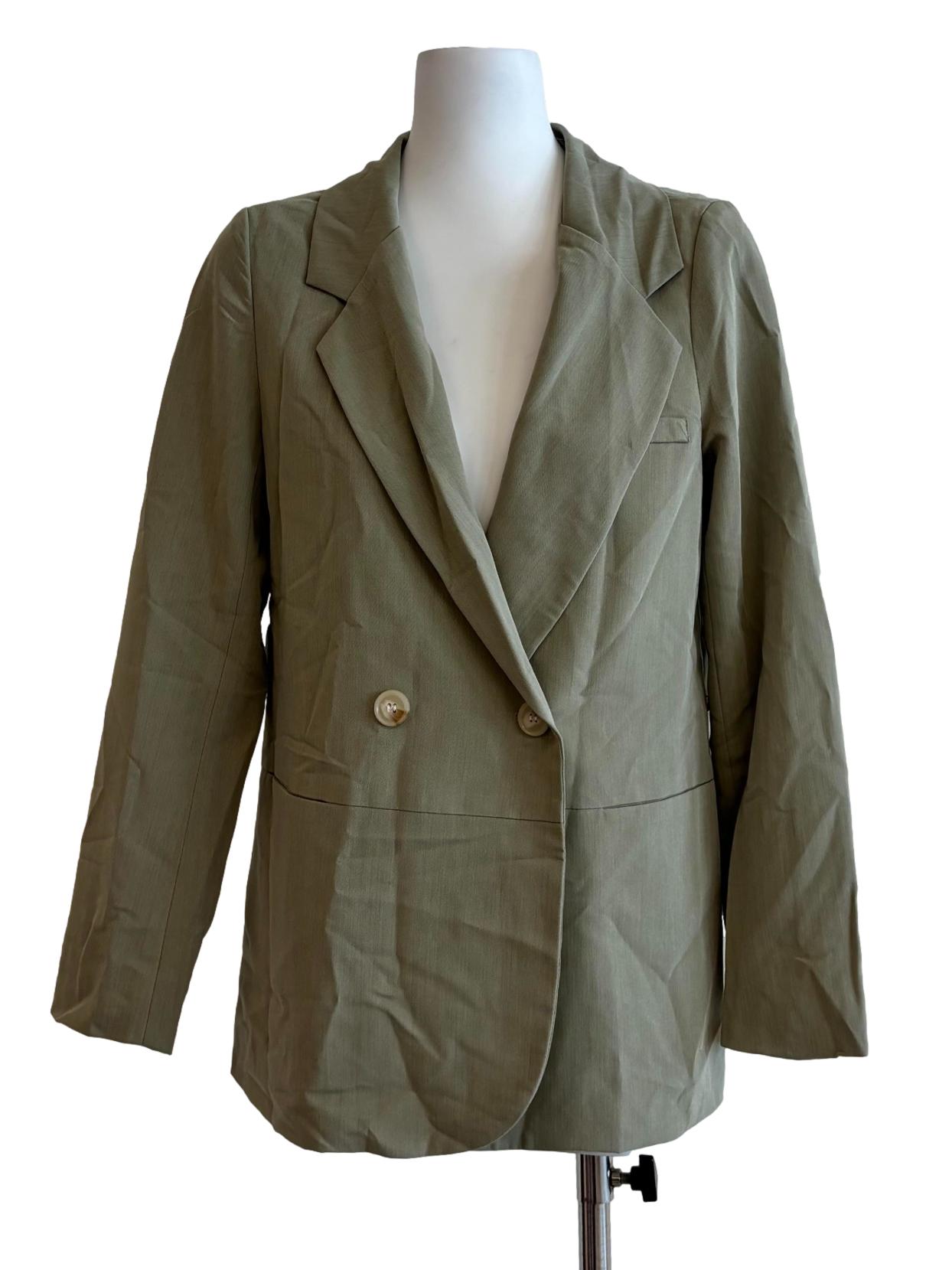 Sage Green Double Button Blazer