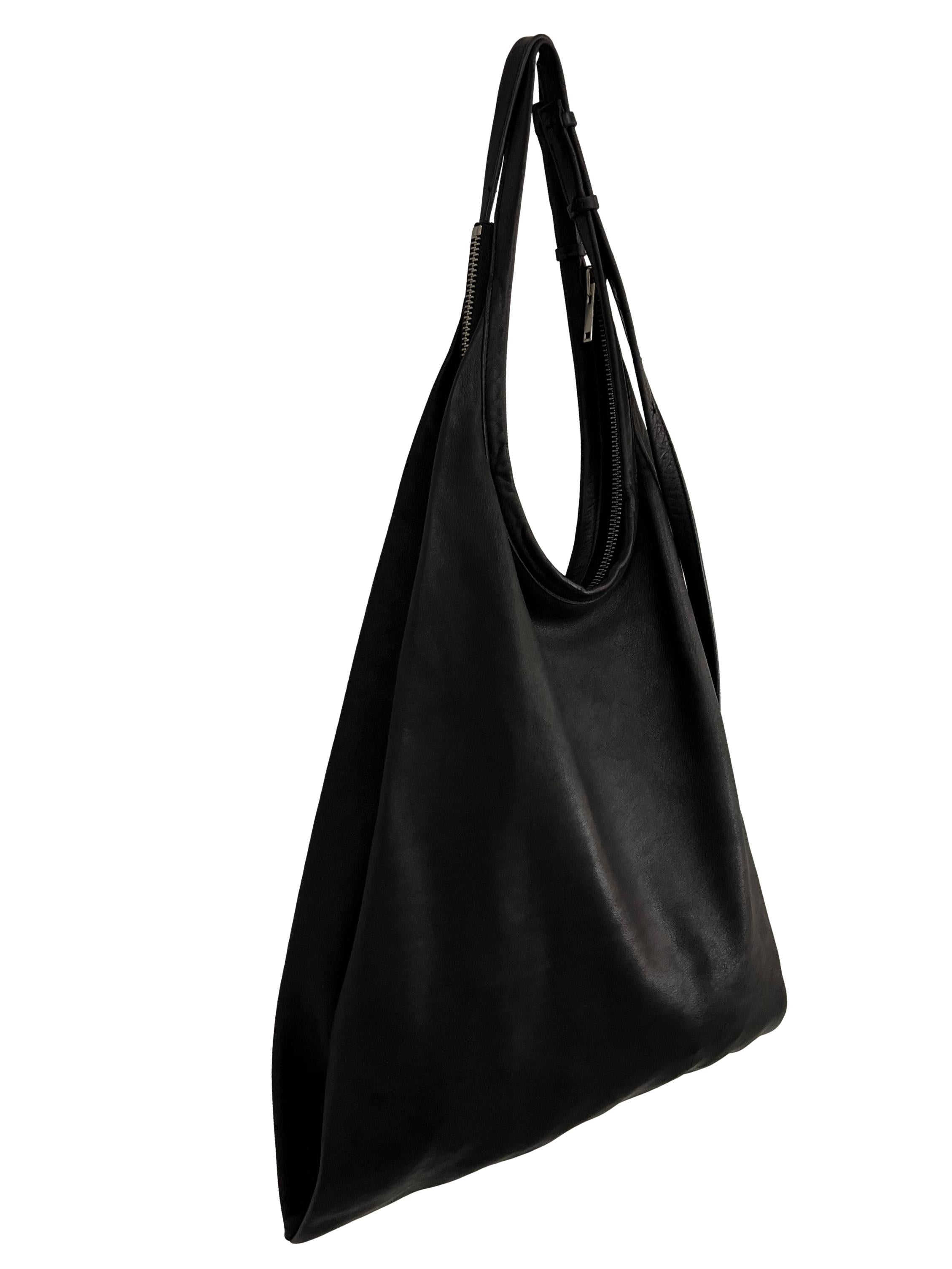 Black Leather Shopper Bag