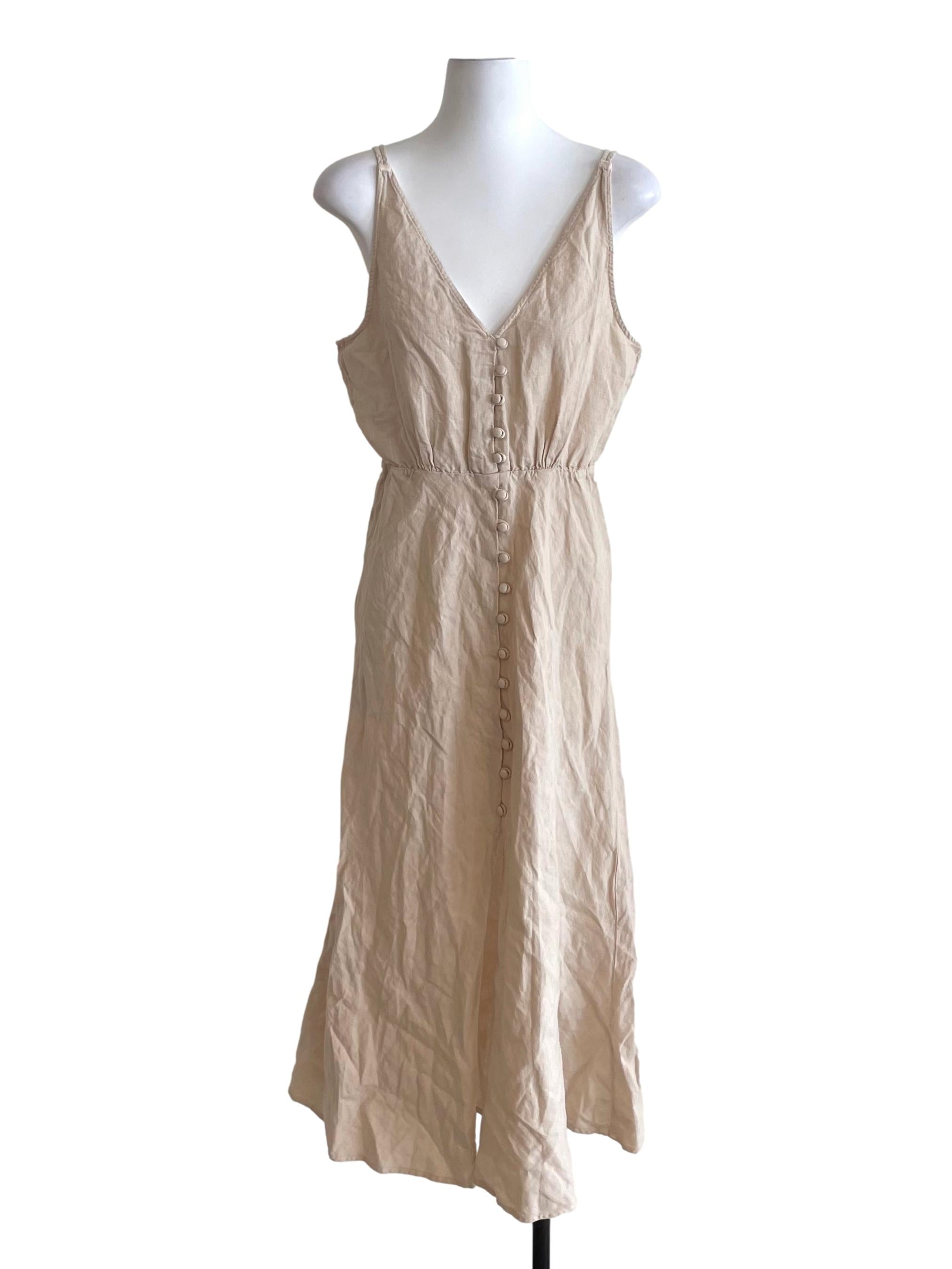 Parchment Button Down Cami Dress