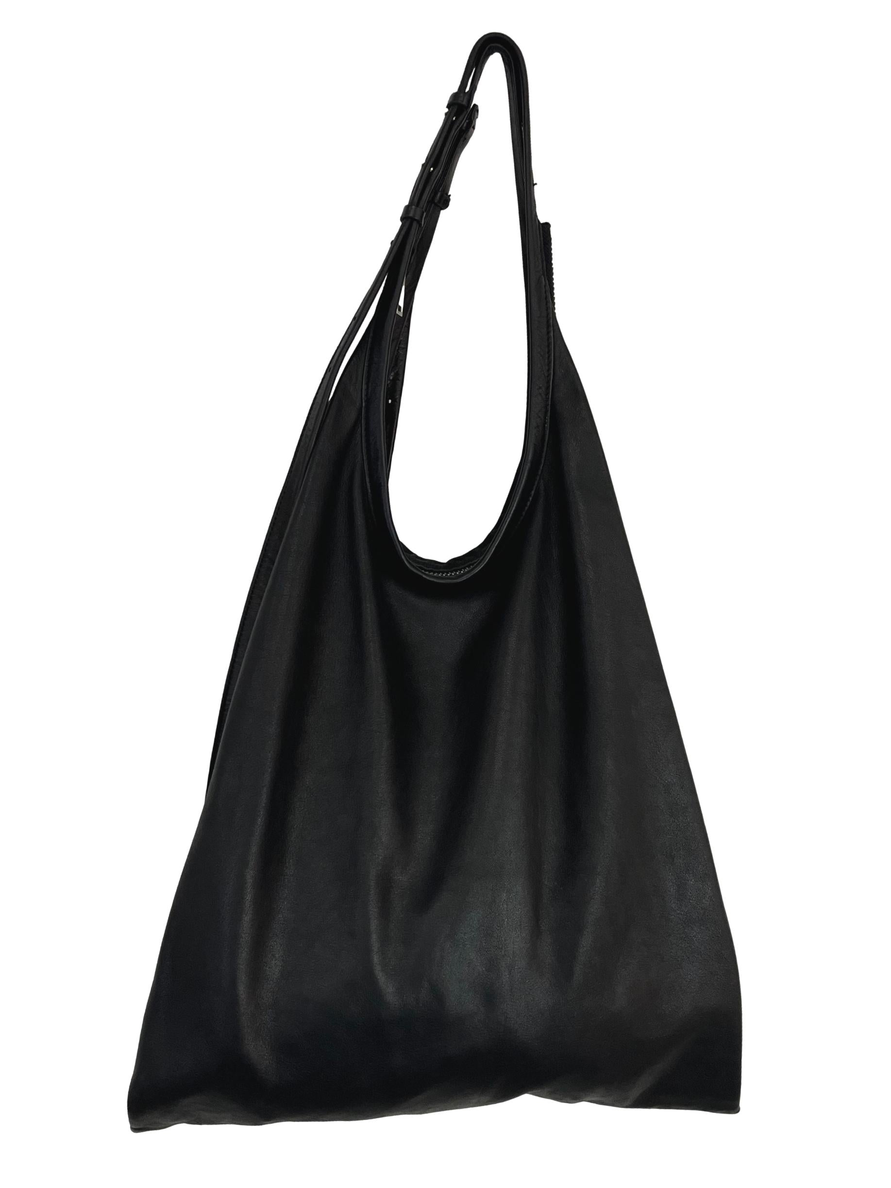 Black Leather Shopper Bag