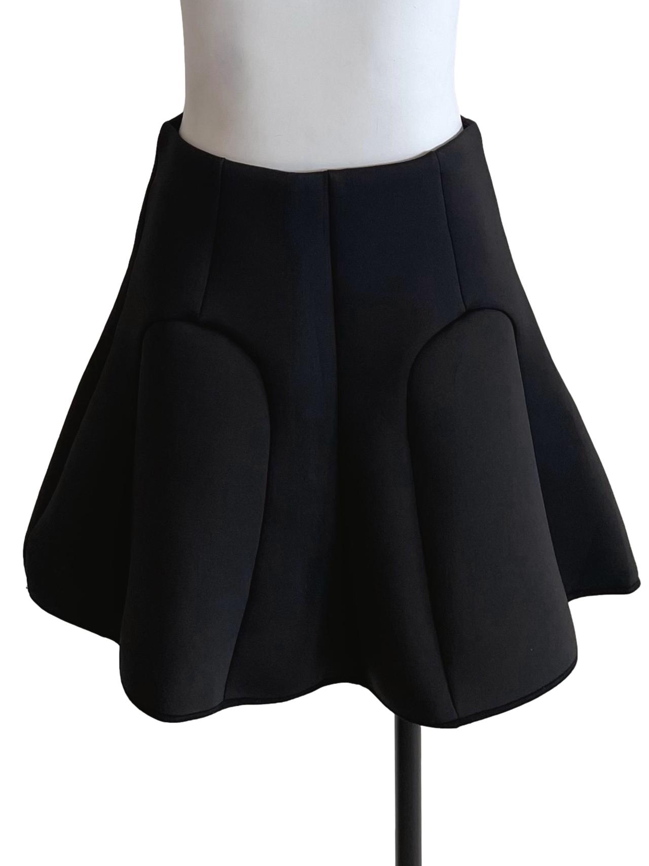 Black Flounce Full Circle Skirt