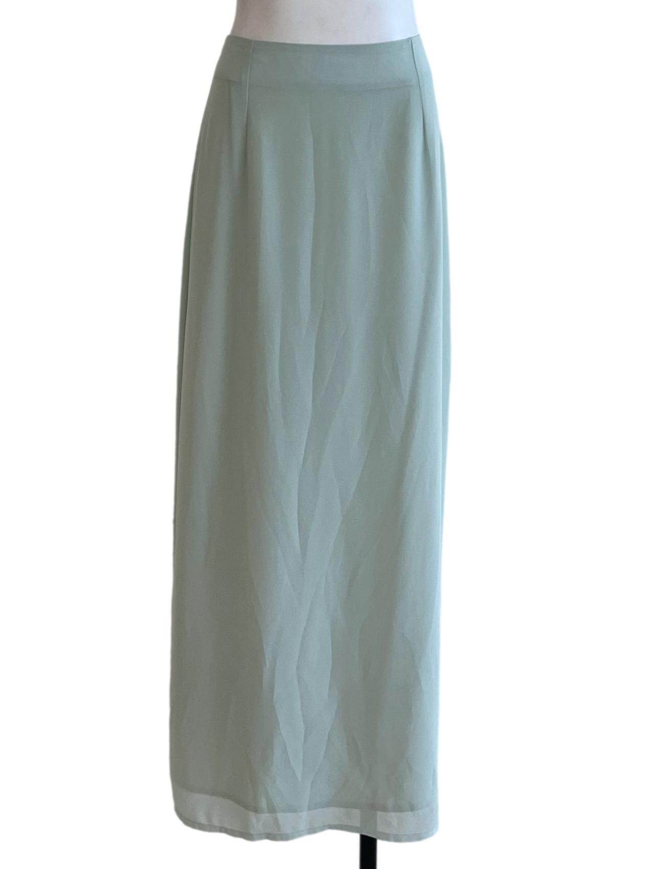 Mint Green High-Waisted A-Line Skirt