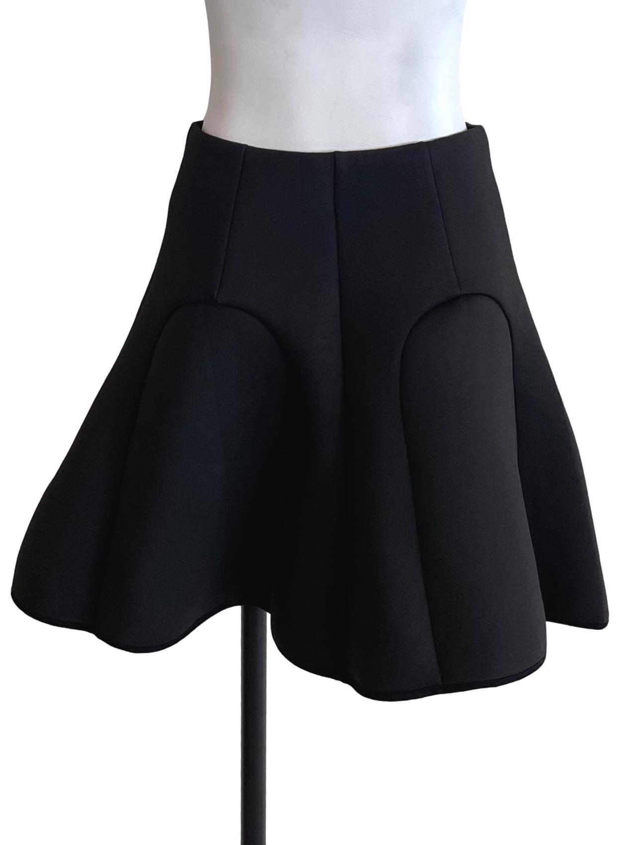 Black Flounce Full Circle Skirt