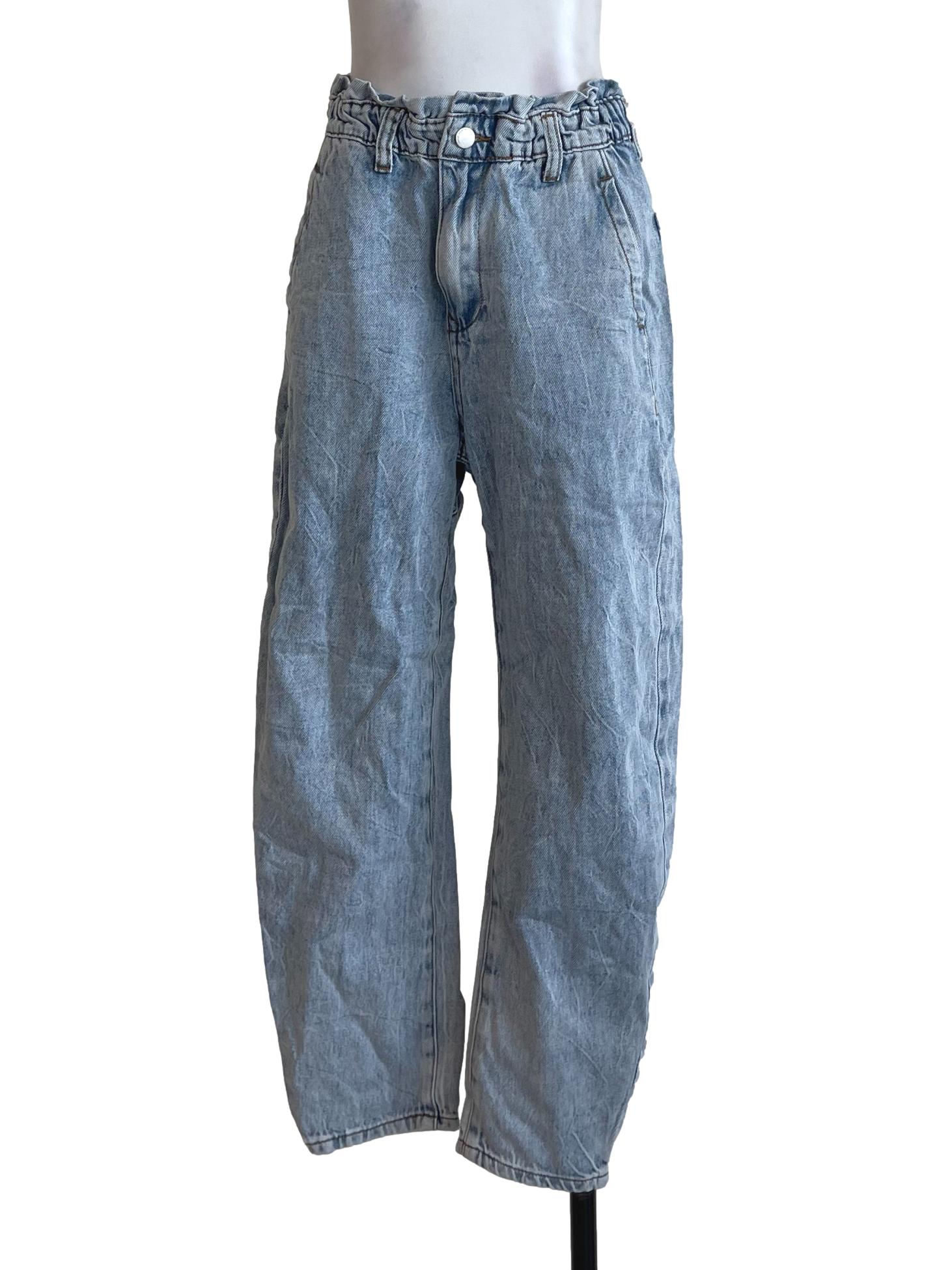Washed Blue Elastic Jeans LB