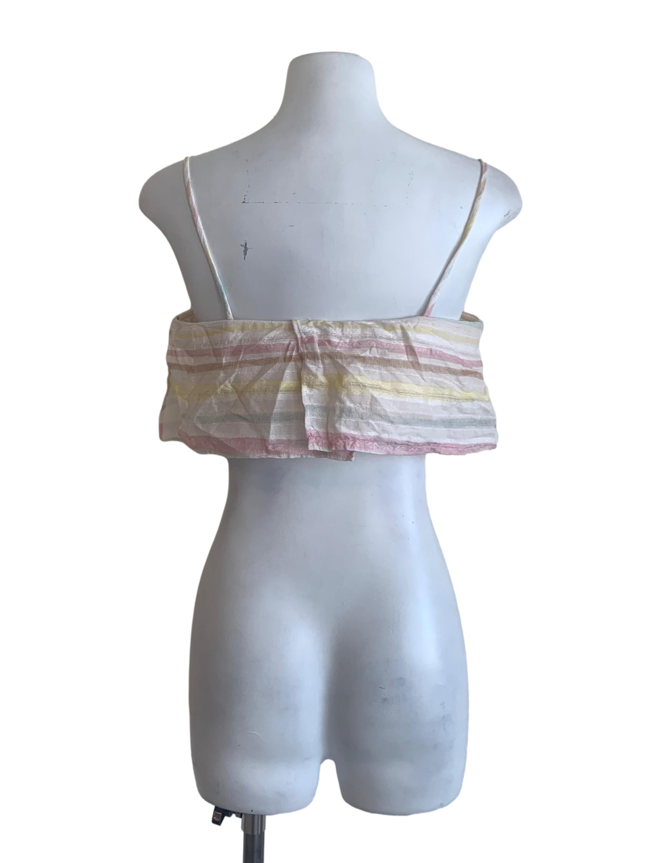 Bone Beige Multicolour Stripe Top