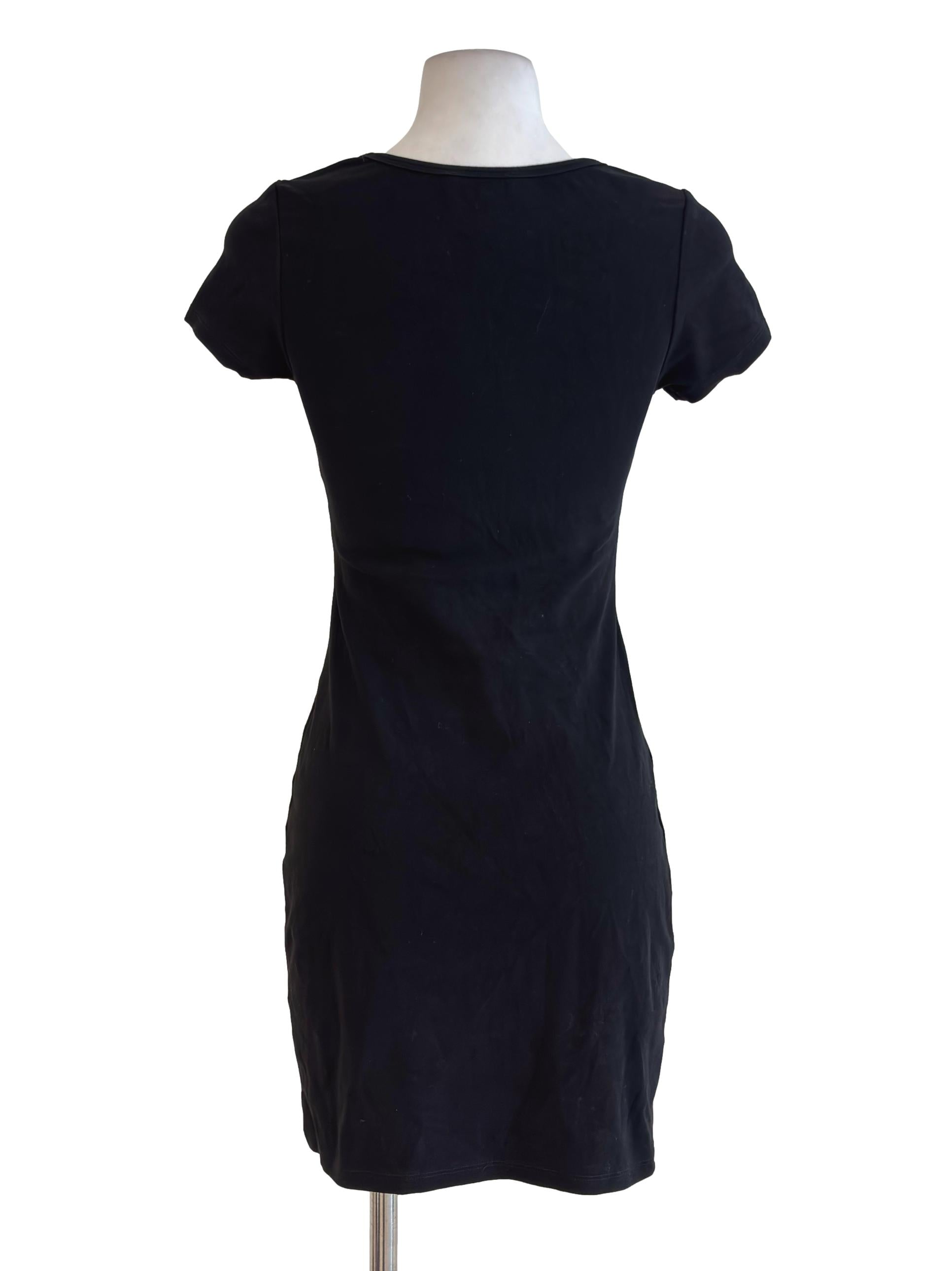 Black Square Neck Bodycon Mini Dress