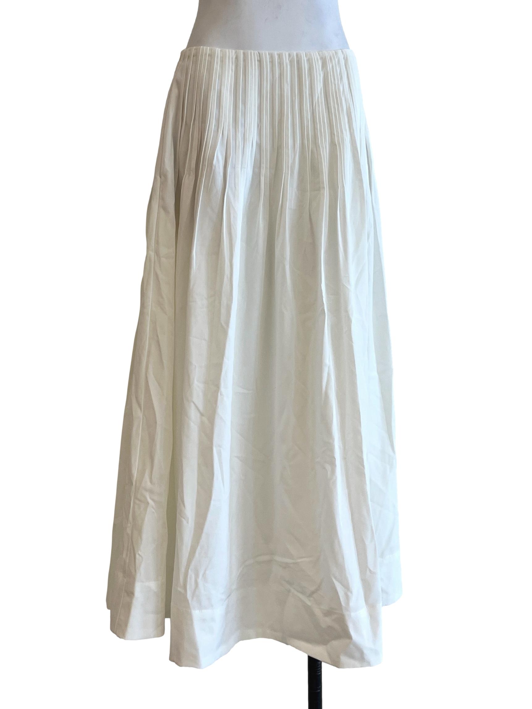 Pearl White Pleats Skirt LB