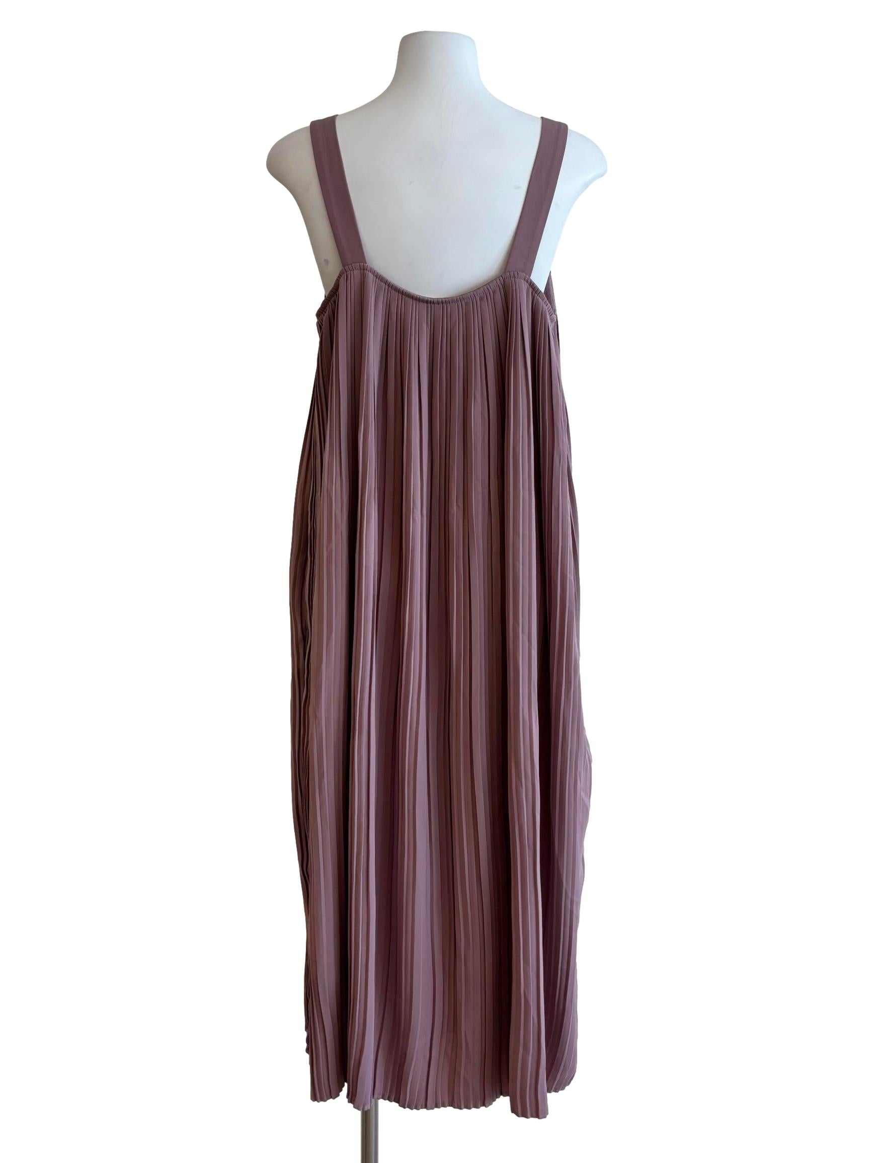 Puce Pink Pleated Camisole Dress