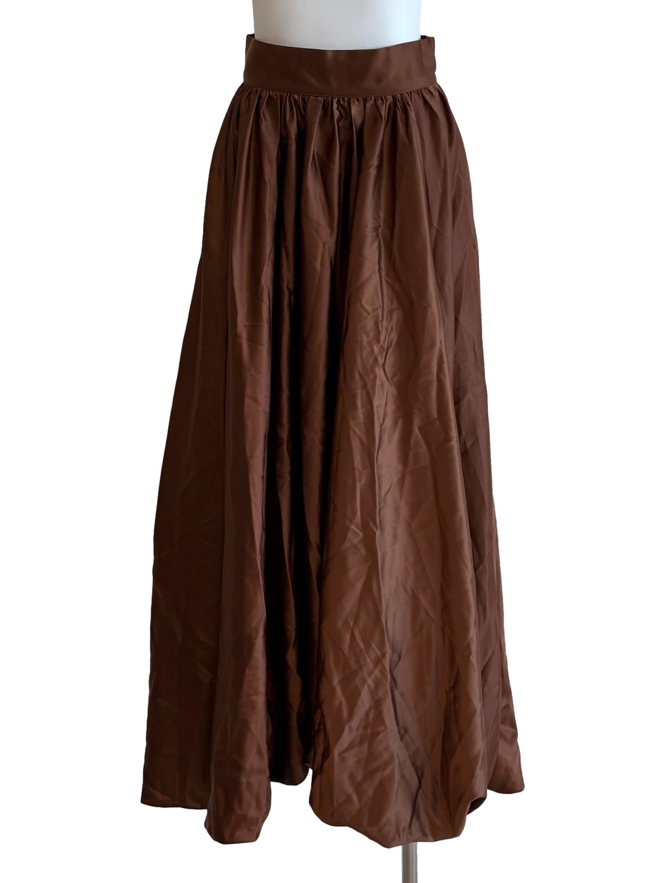Chocolate Satin Bubble Skirt