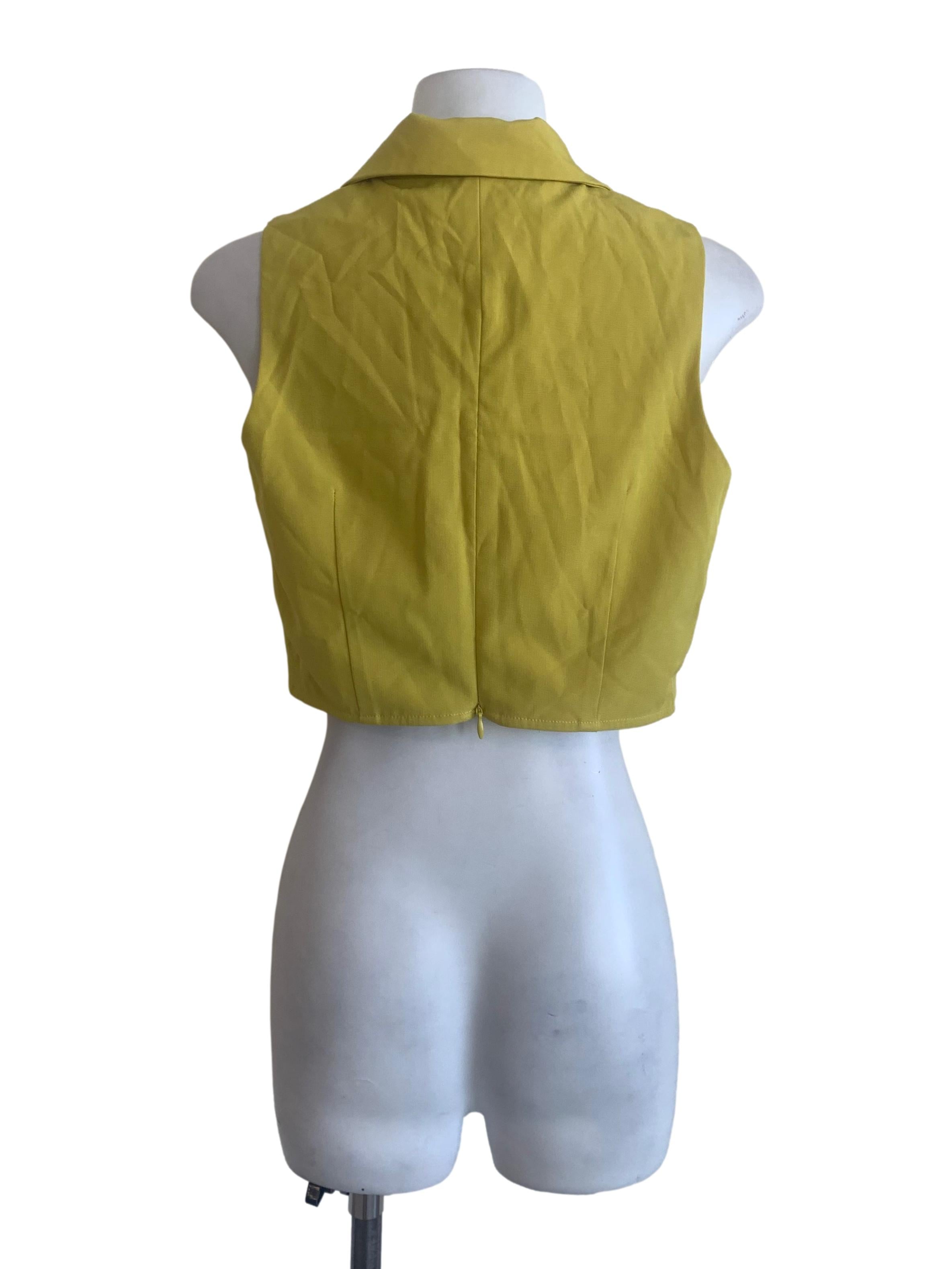 Pear Green Notched Collar Top