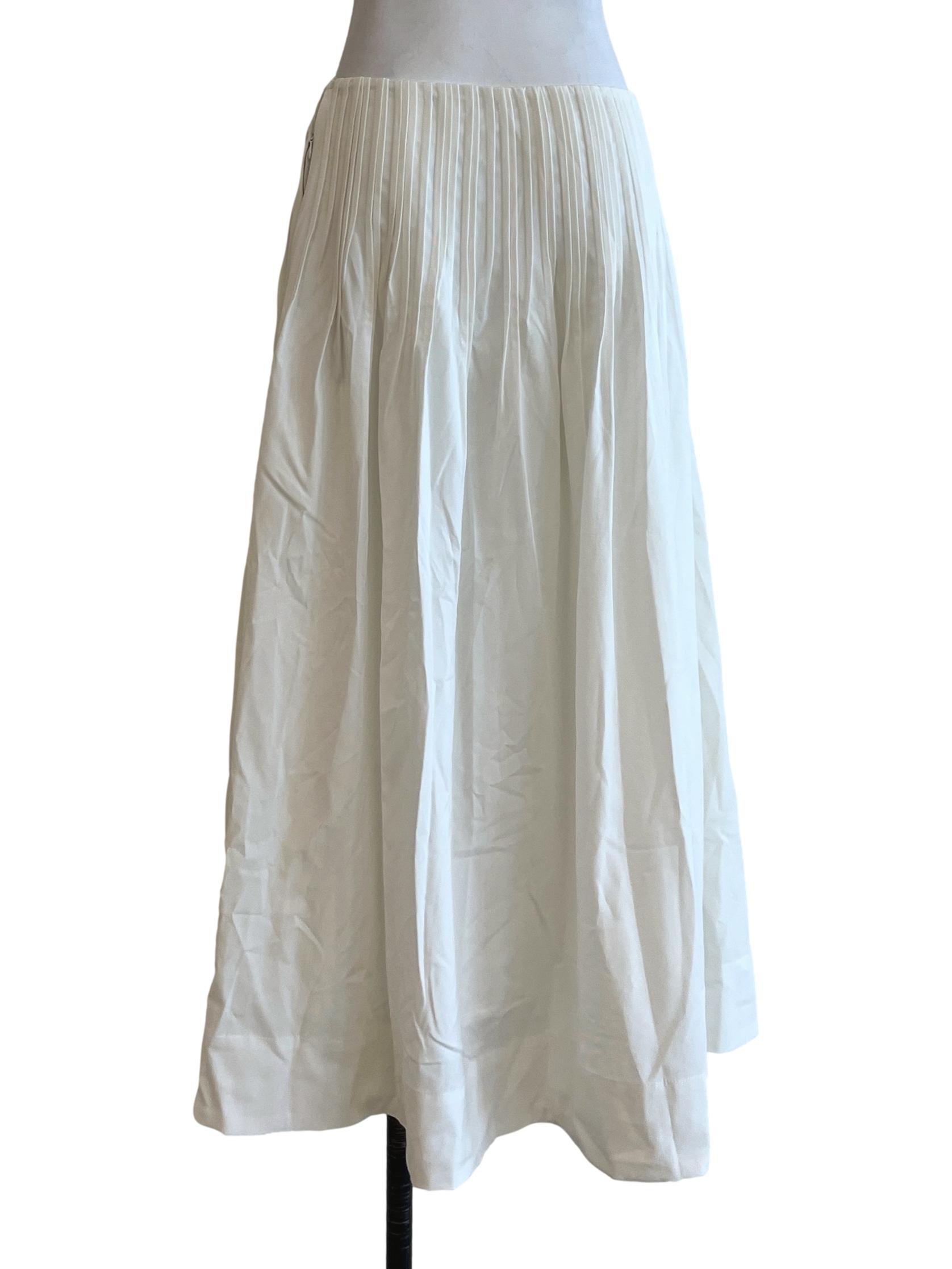 Pearl White Pleats Skirt LB