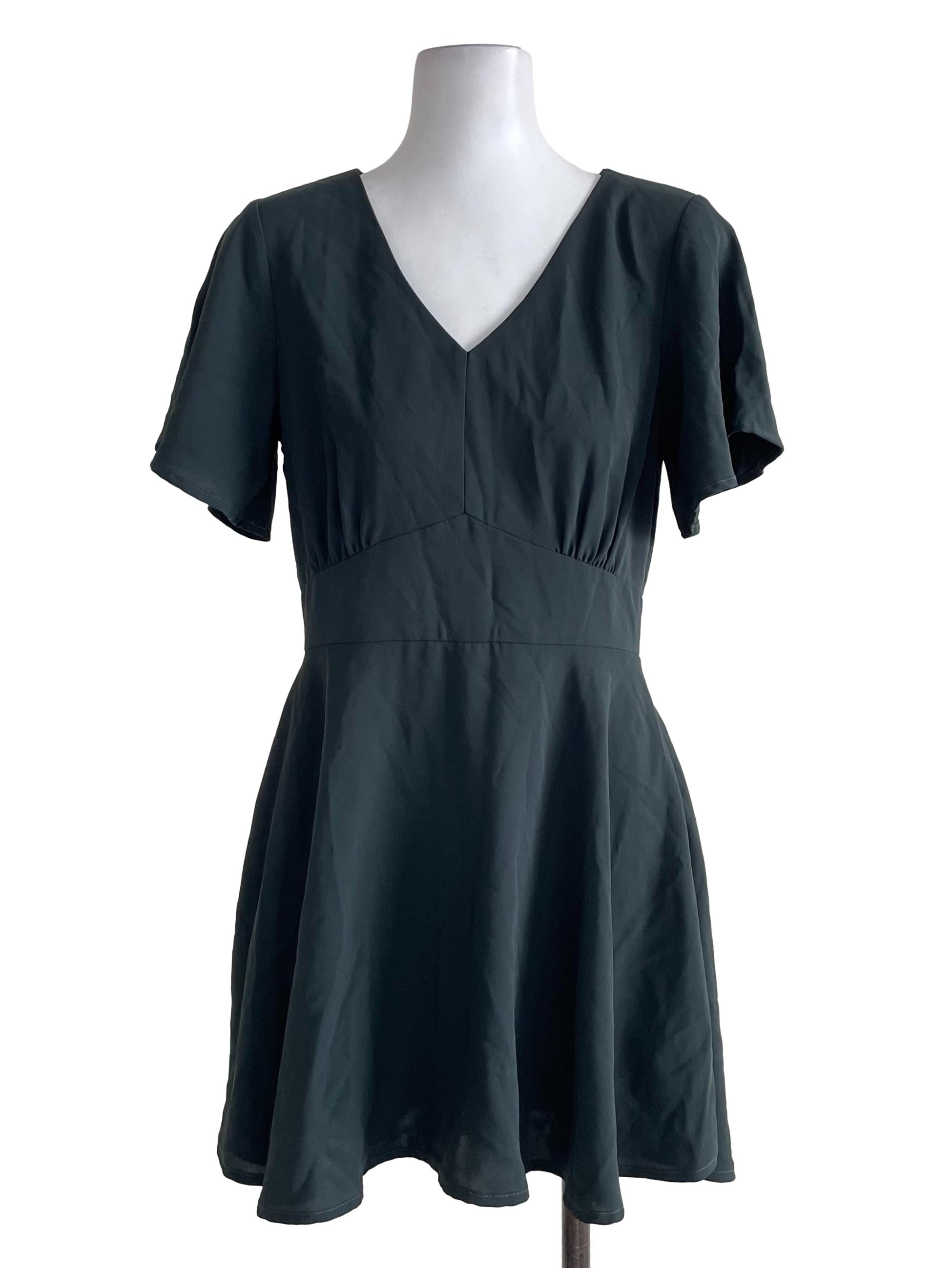 Dark Green Short Sleeves Dress